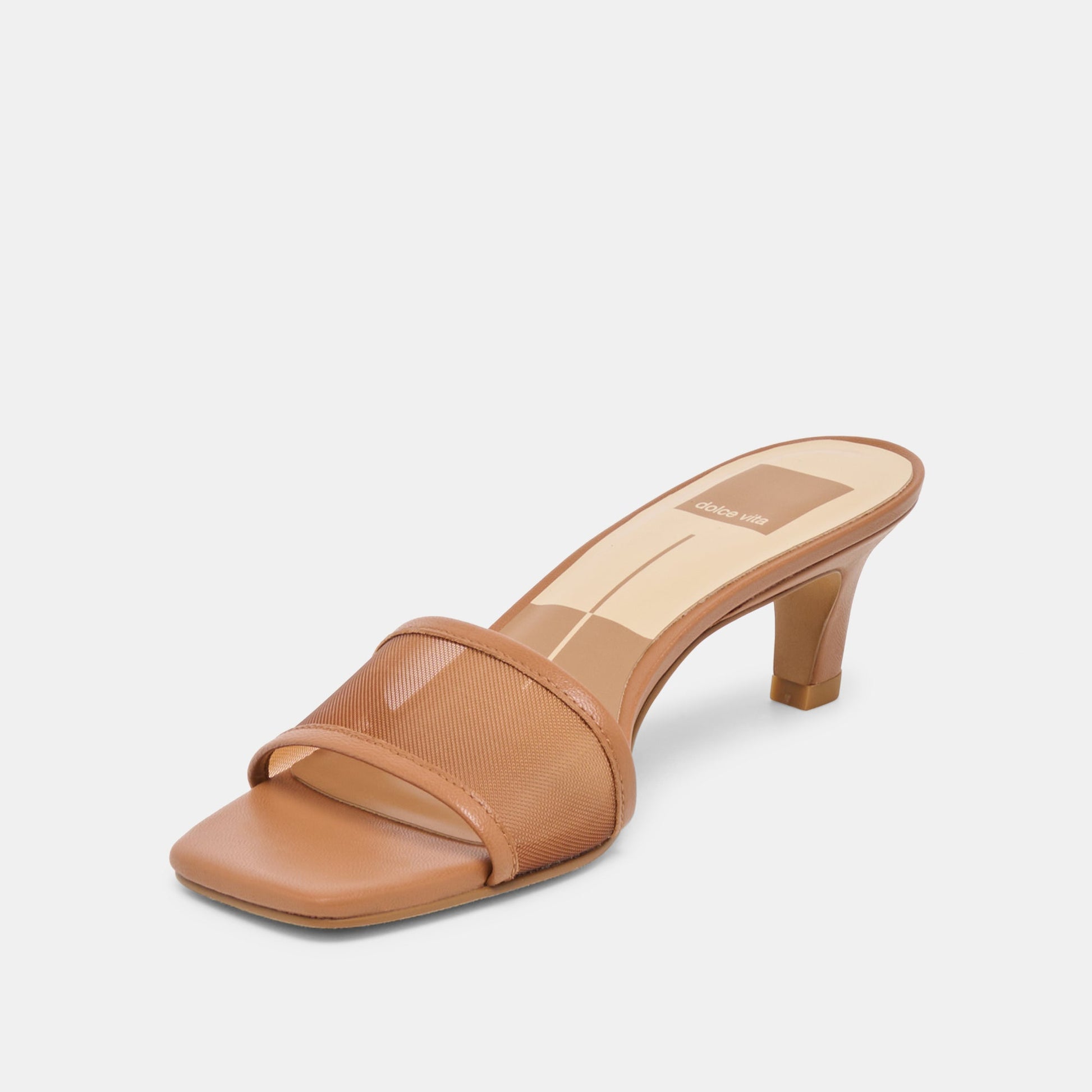 Rexa Mesh Caramel Mesh Heels