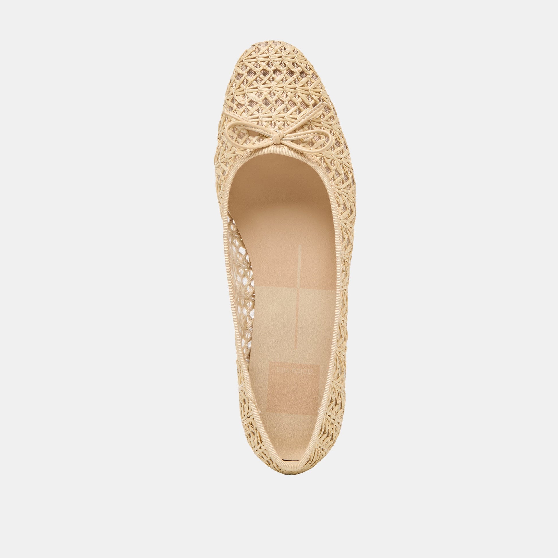 Ulicia Lt Natural Cross Hatch Raffia Ballet Flats