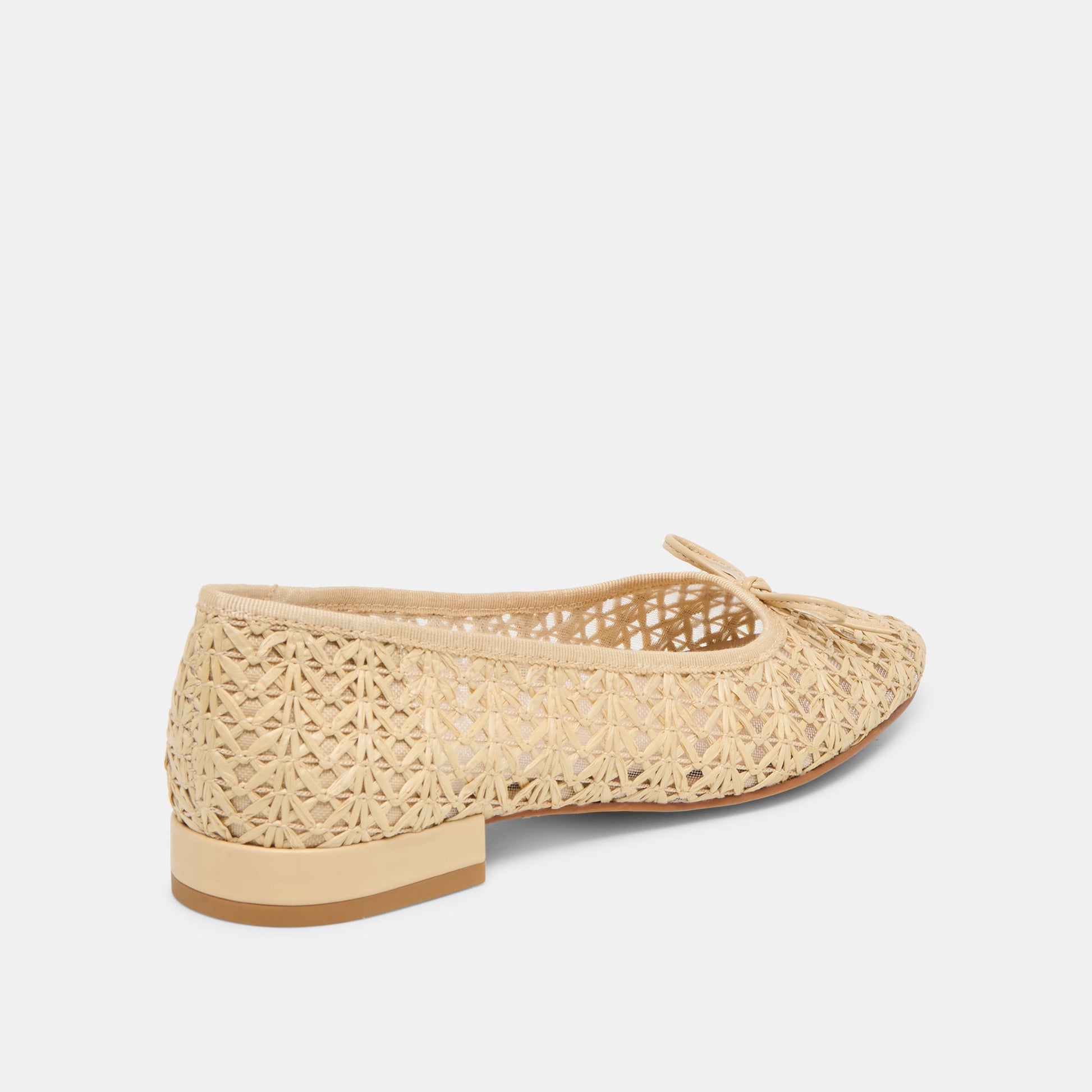 Ulicia Lt Natural Cross Hatch Raffia Ballet Flats