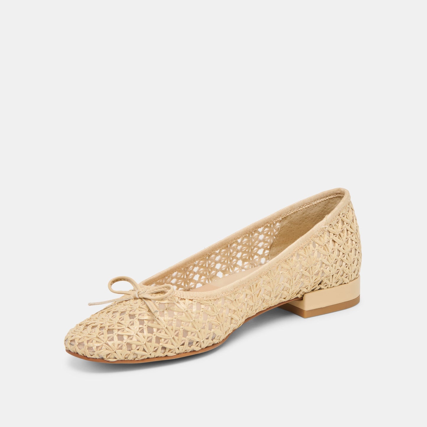 Ulicia Lt Natural Cross Hatch Raffia Ballet Flats