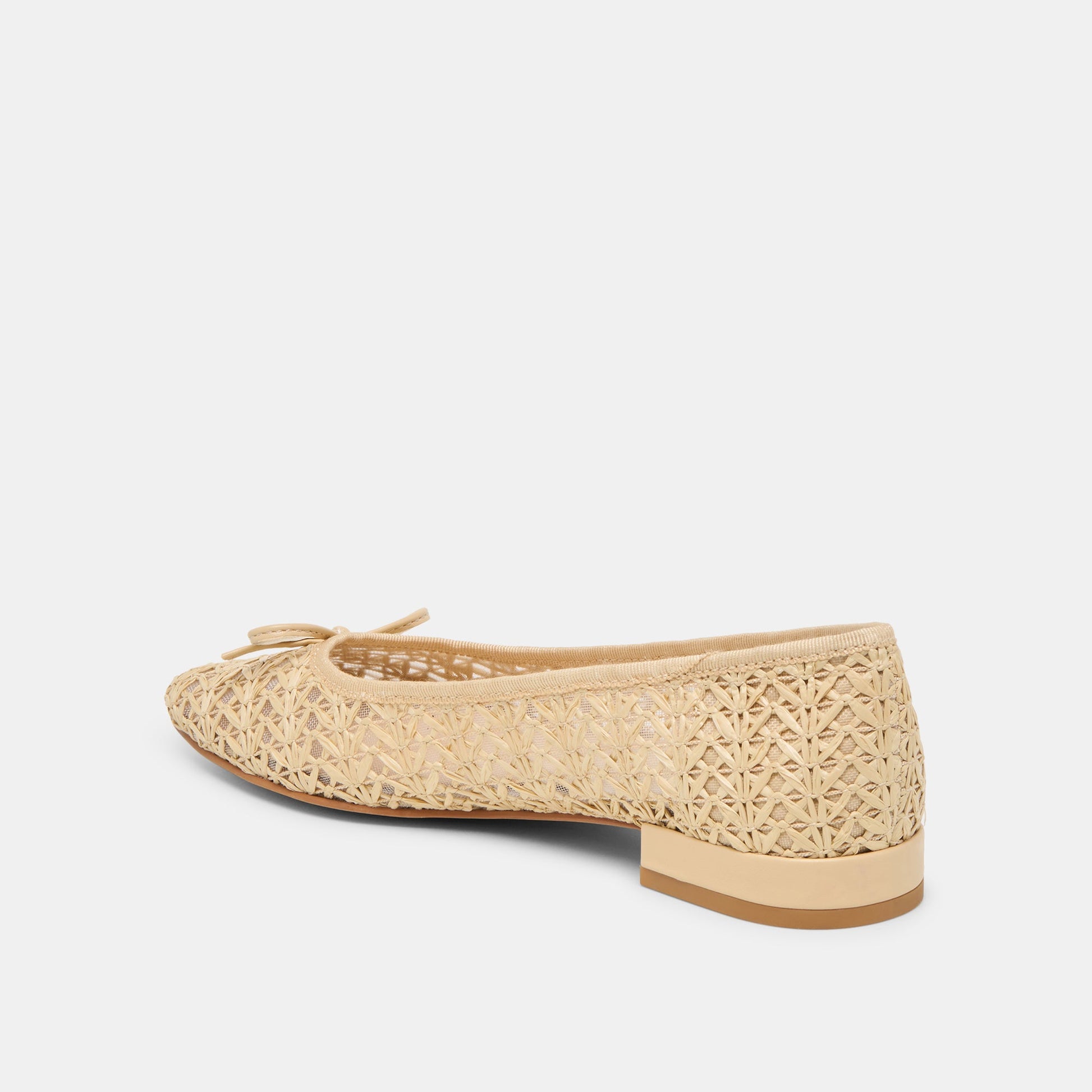 Ulicia Lt Natural Cross Hatch Raffia Ballet Flats