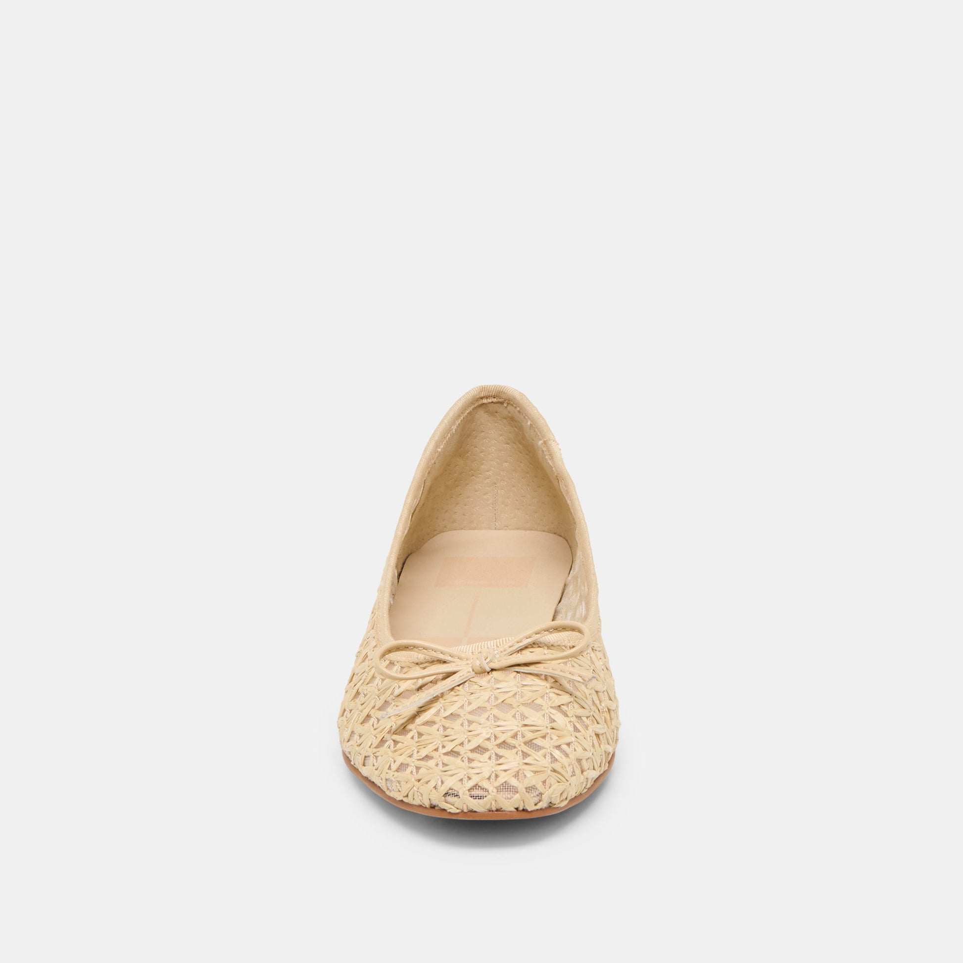 Ulicia Lt Natural Cross Hatch Raffia Ballet Flats