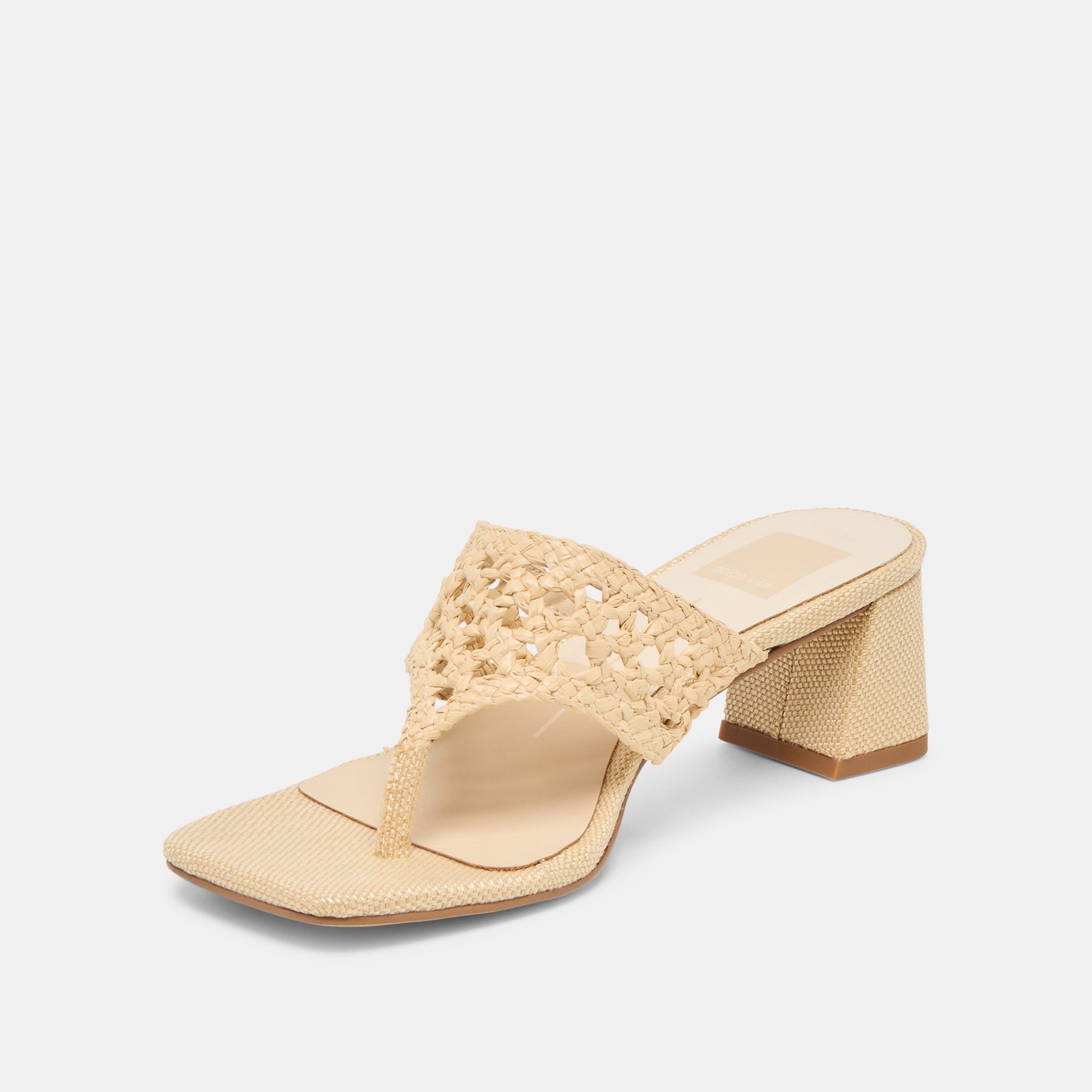 Barlo Lt Natural Woven Raffia Heels
