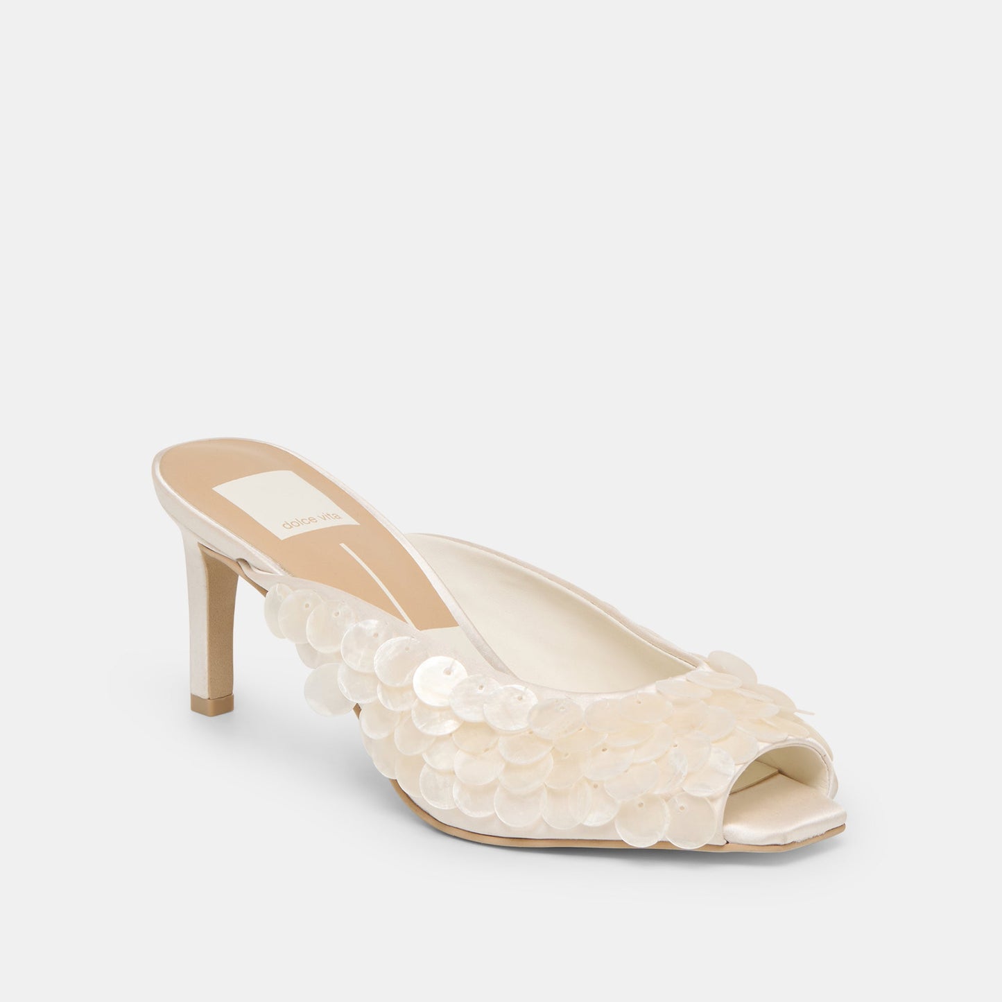 Samary Confetti Off White Satin Heels