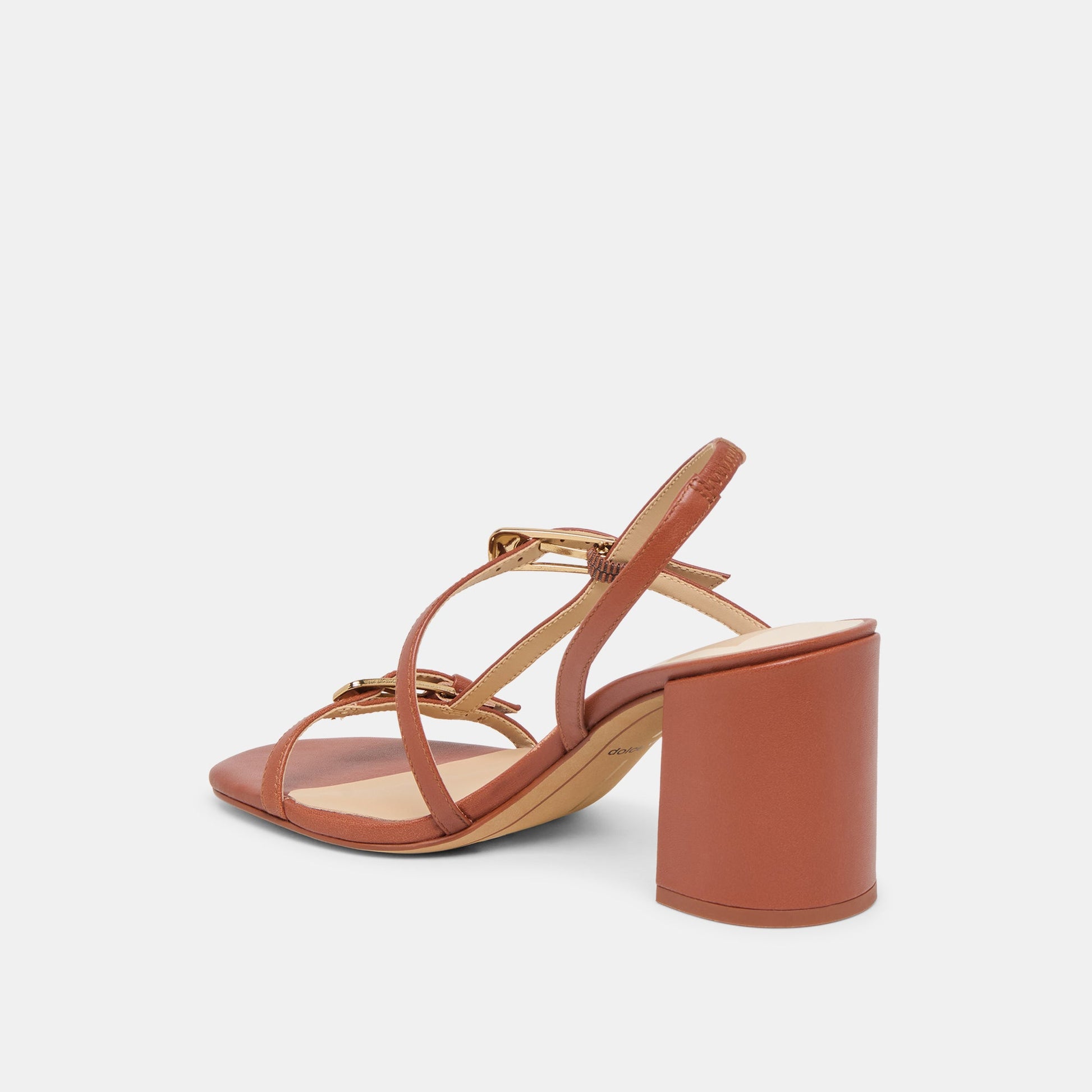 Faye Cognac Leather Heels