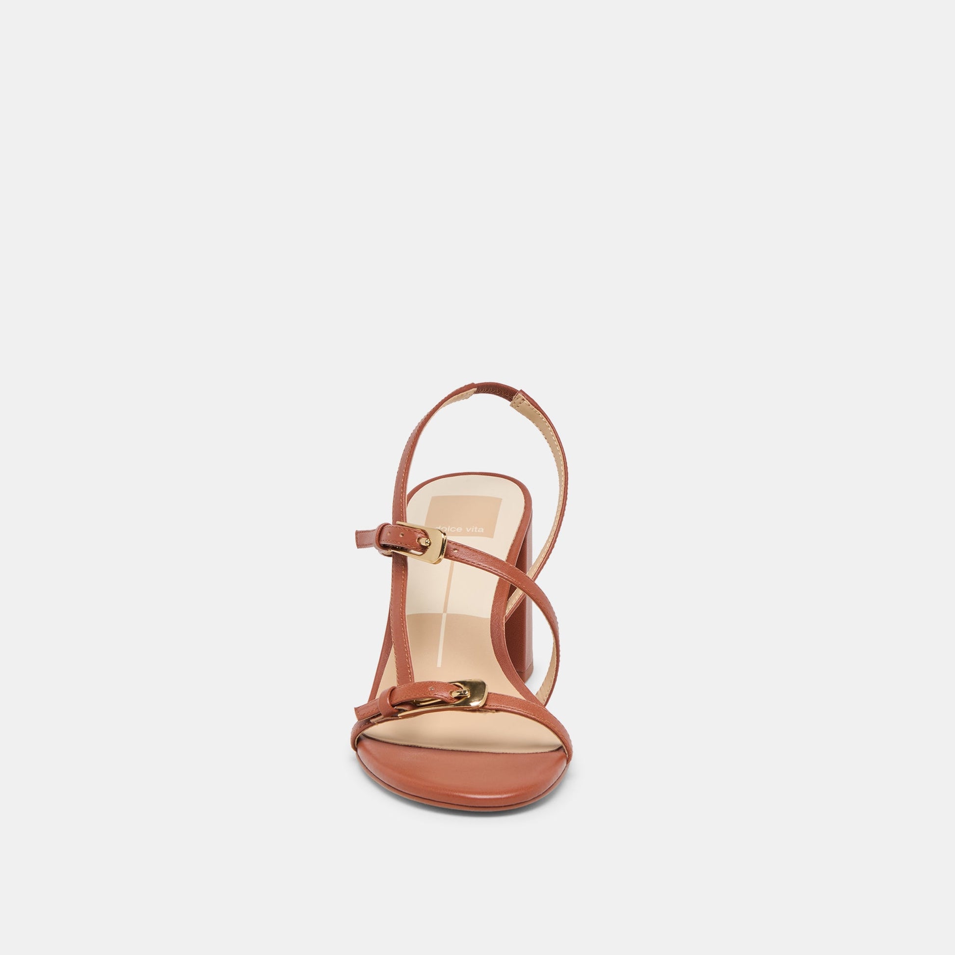 Faye Cognac Leather Heels