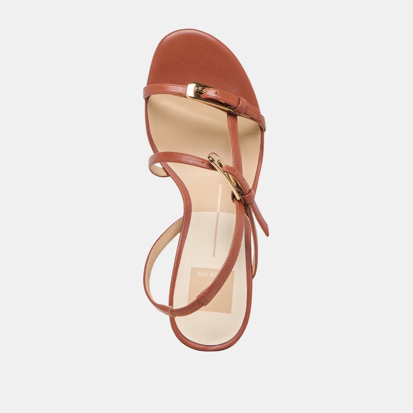 Faye Cognac Leather Heels