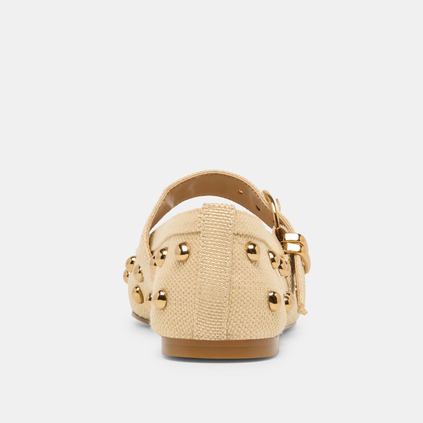 Mikel Stud Lt Natural Raffia Ballet Flats