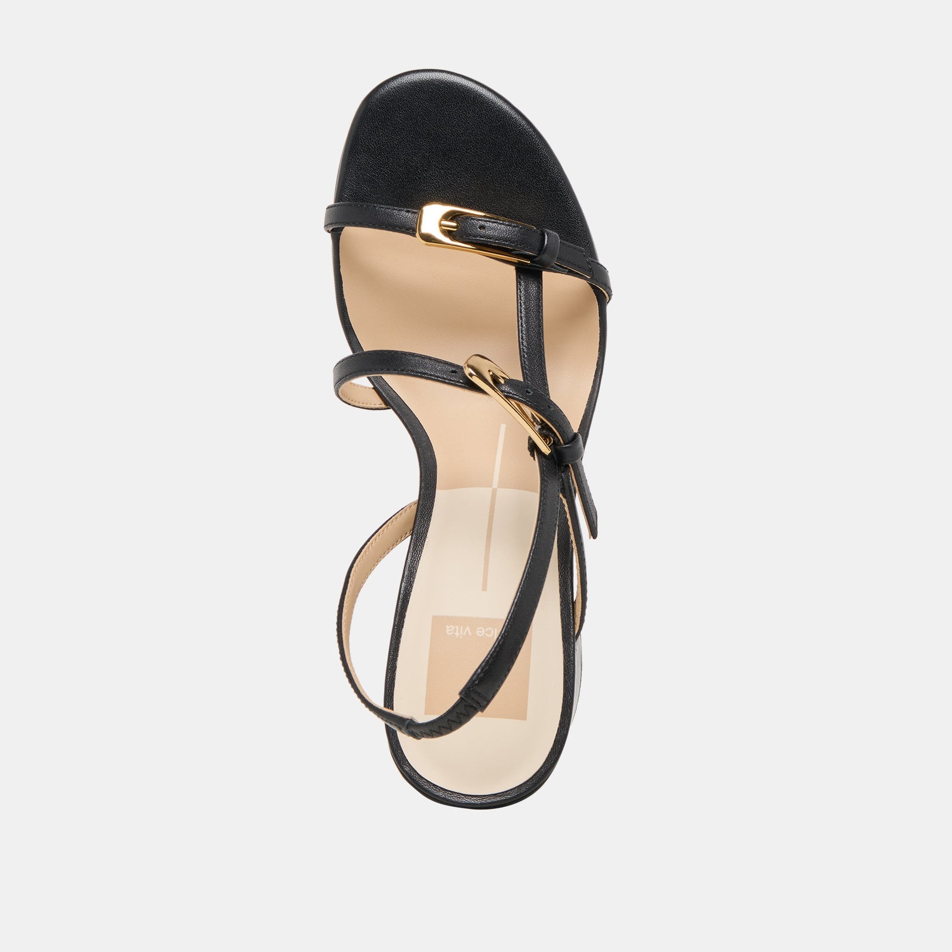 Faye Black Leather Heels