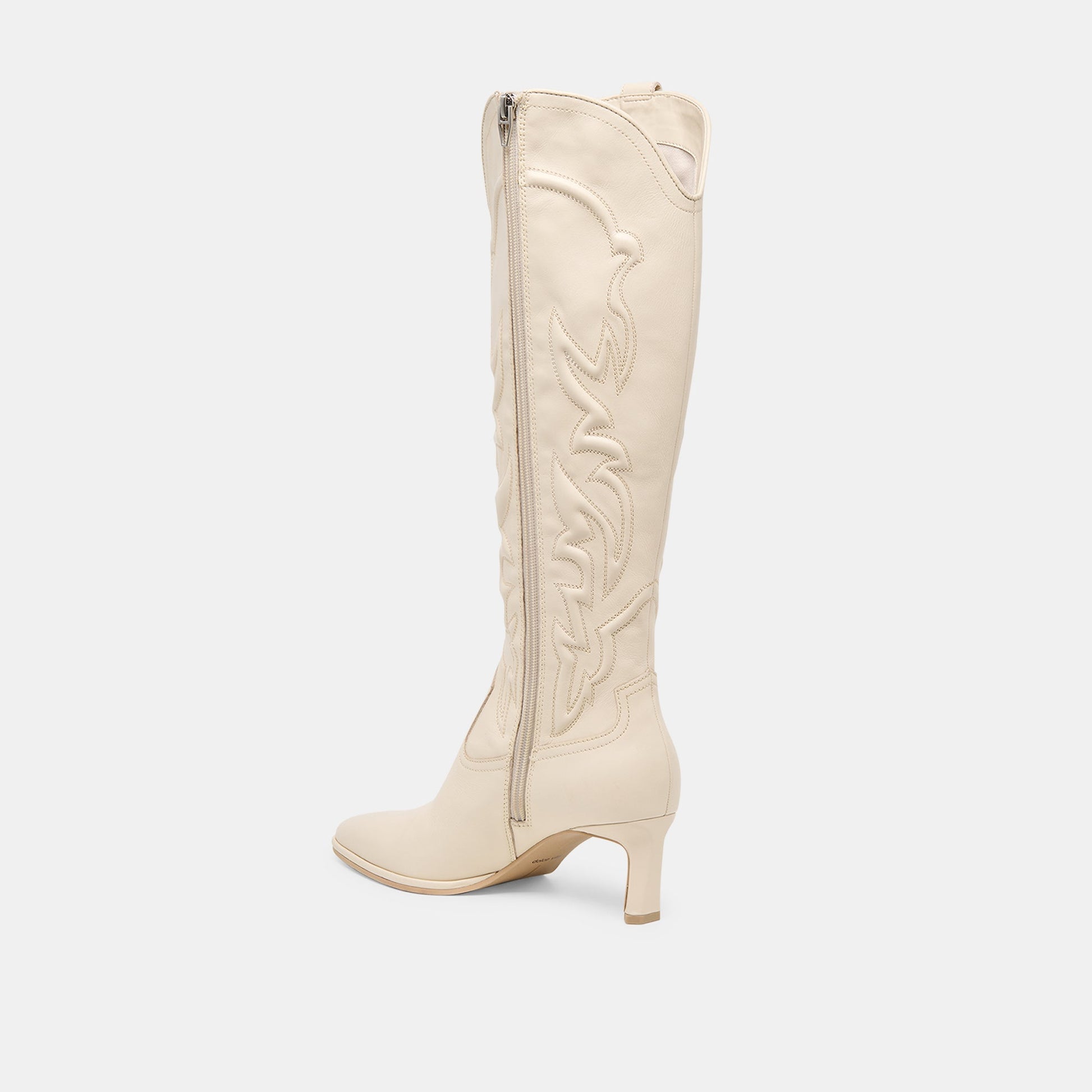 Alisa Creme Leather Boots