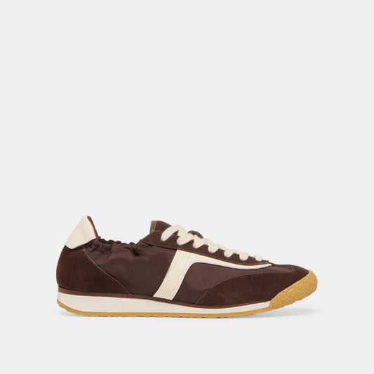 Sariya Dk Brown Nylon Sneakers