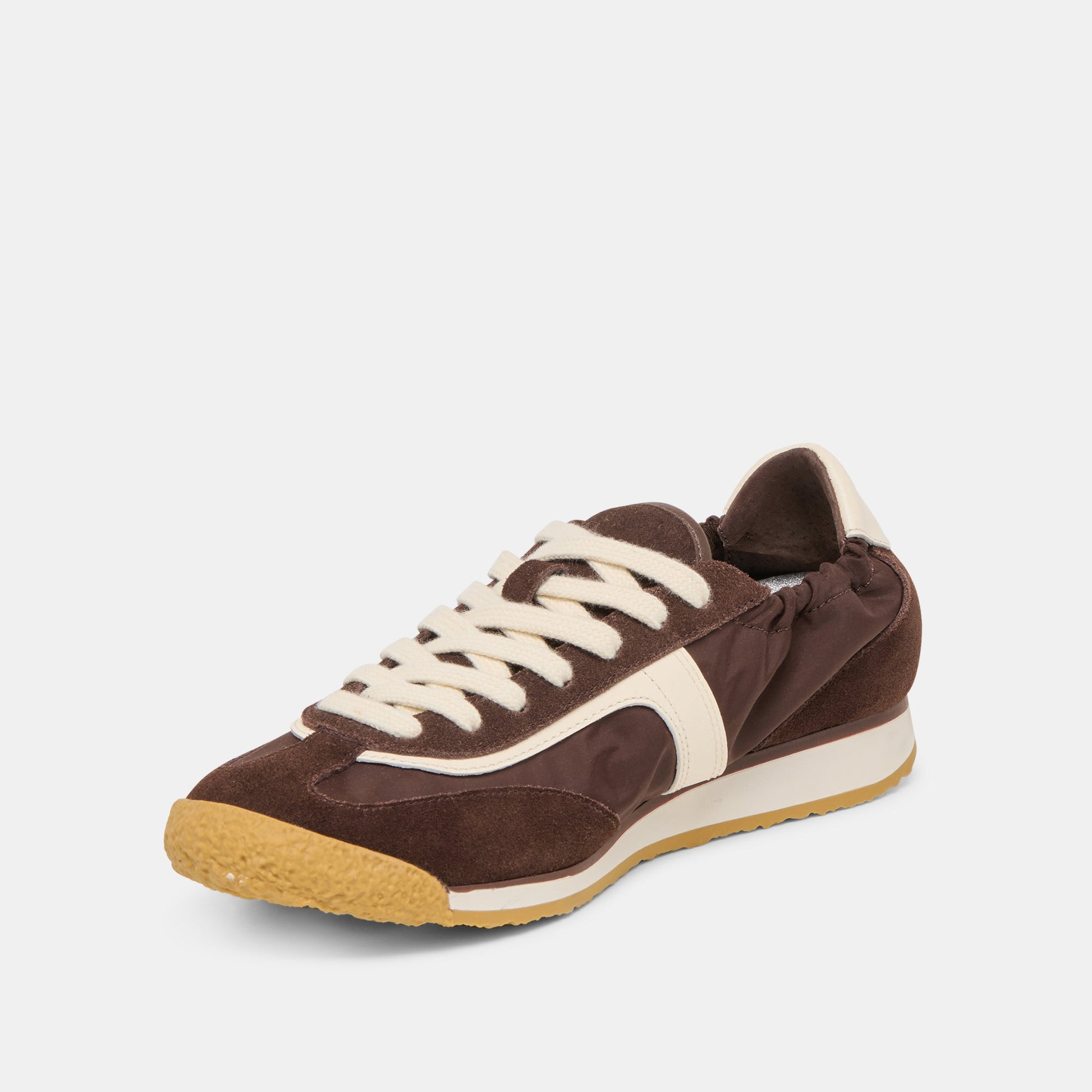 Sariya Dk Brown Nylon Sneakers