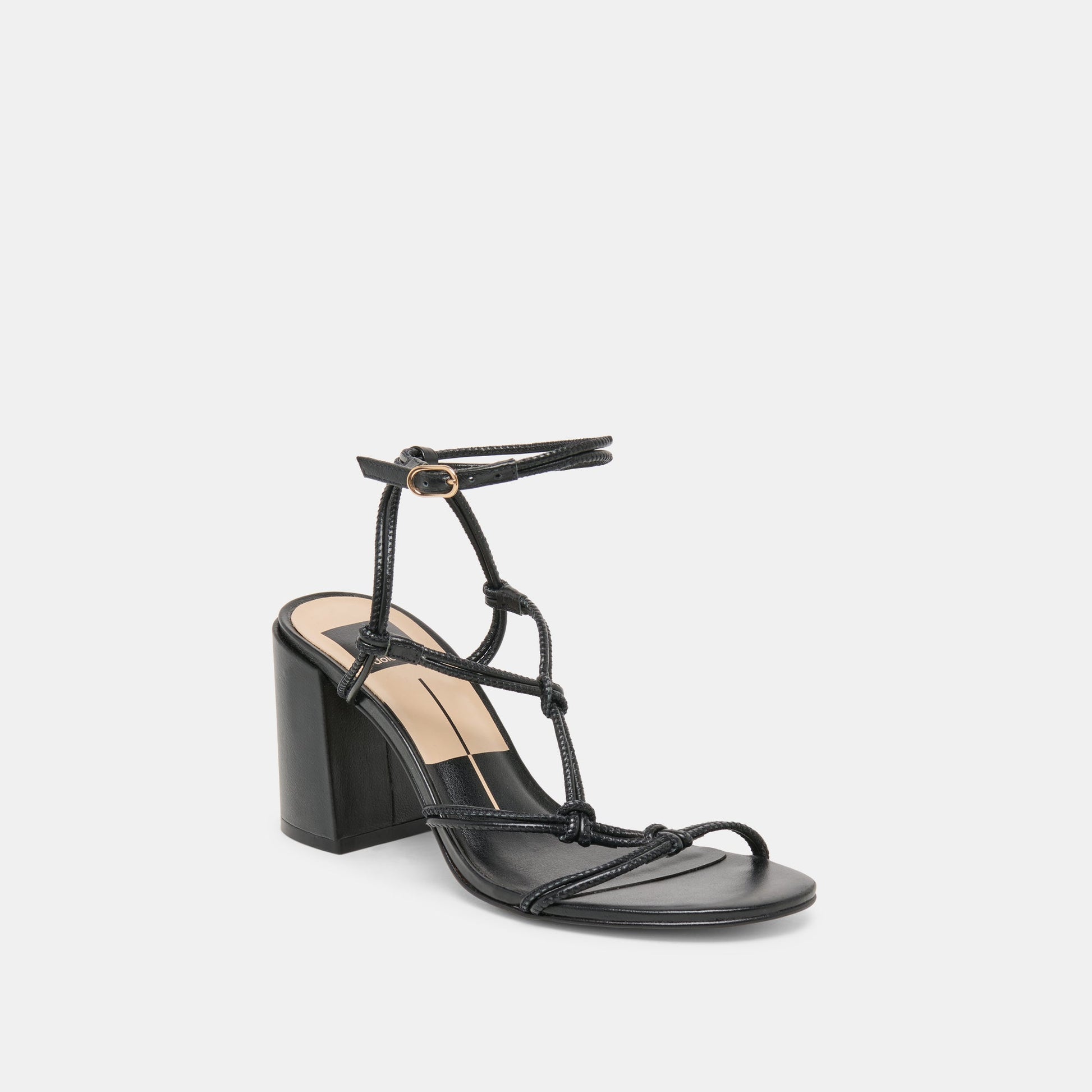 Fizzy Black Leather Heels