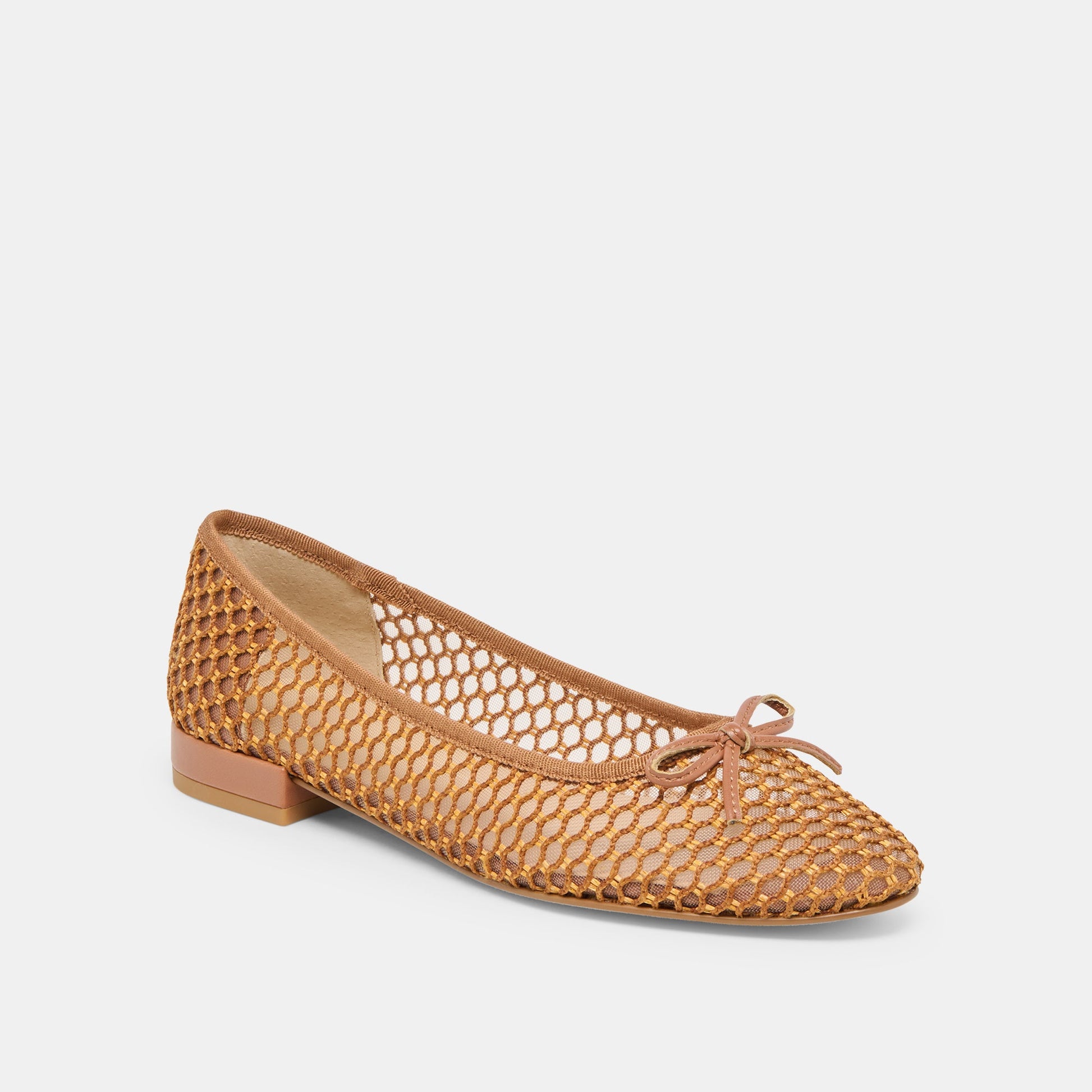 Ulicia Coral Woven Mesh Ballet Flats