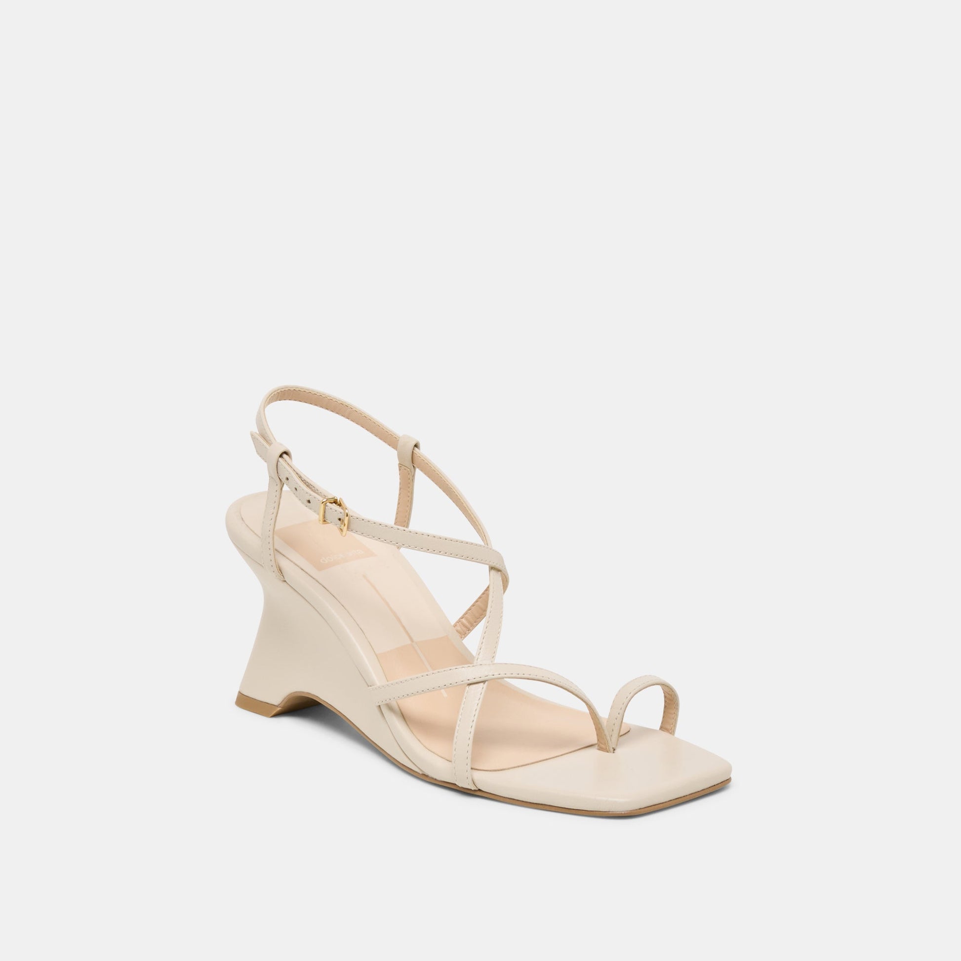 Aylee Cream Leather Wedges
