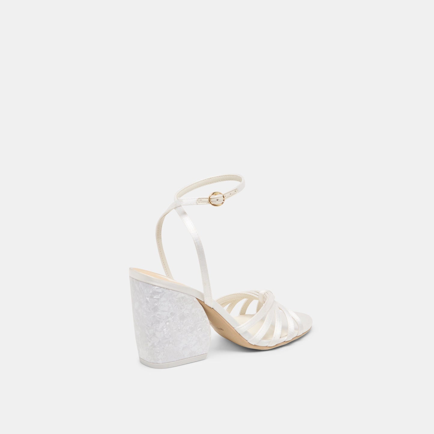 Ronica True White Satin Heels