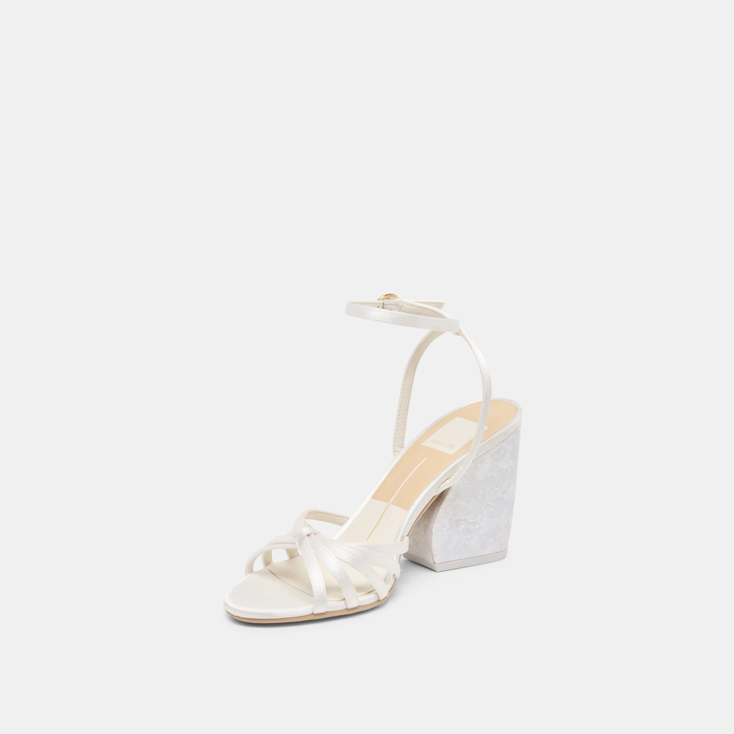 Ronica True White Satin Heels