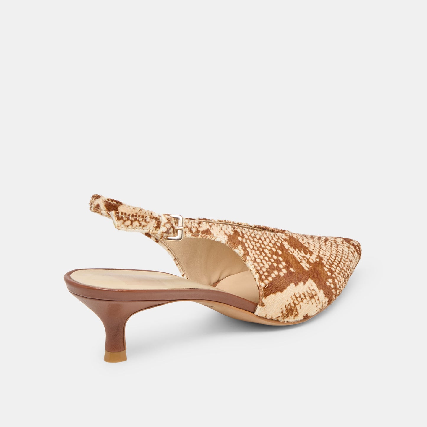 Alenna Brown Snake Calf Hair Heels
