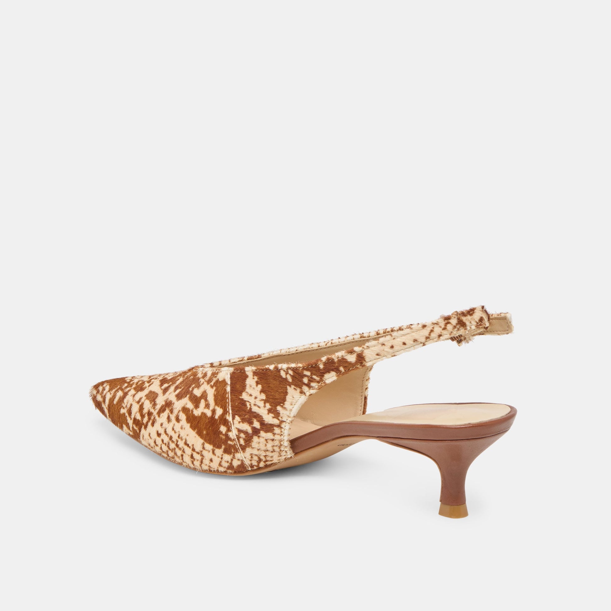 Alenna Brown Snake Calf Hair Heels