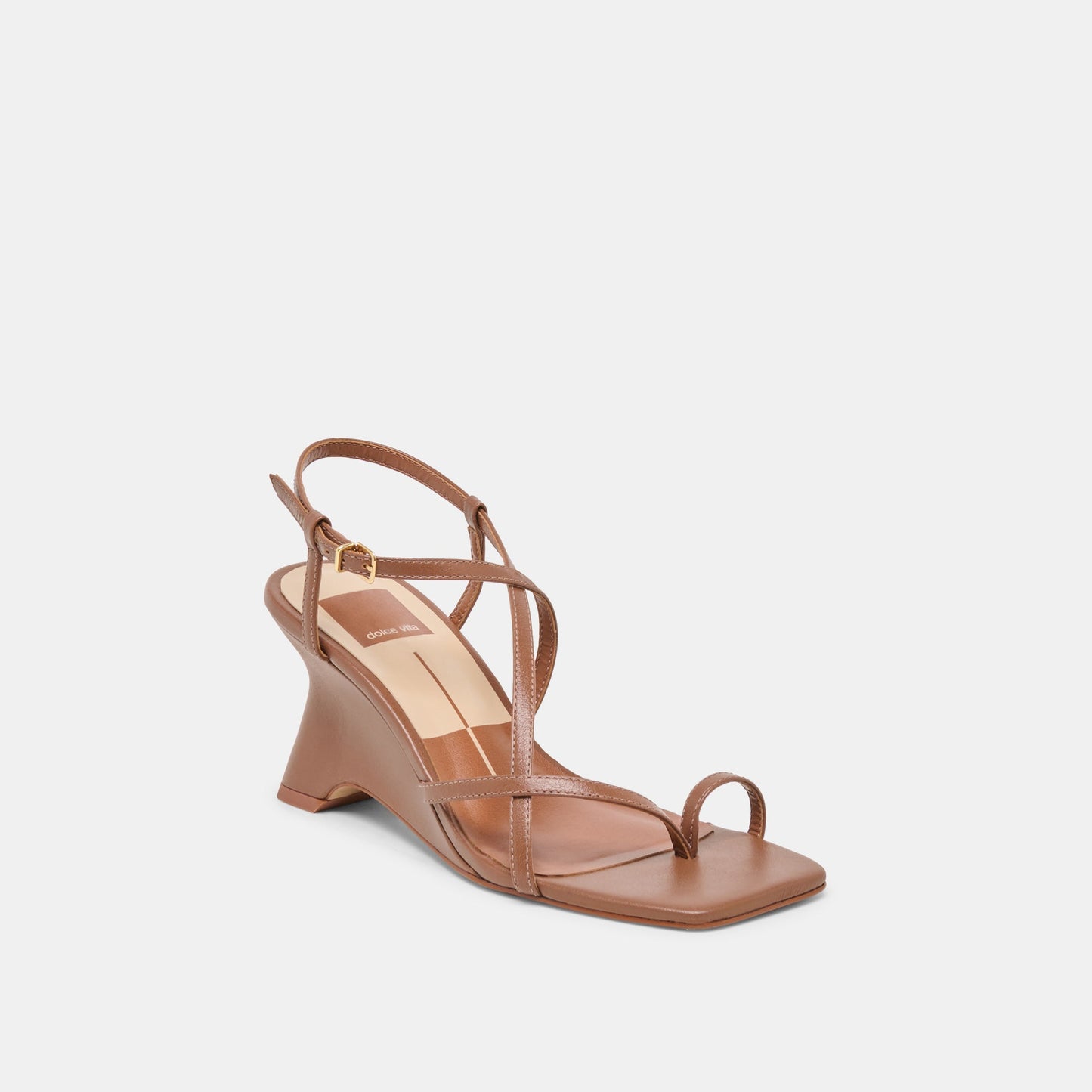 Aylee Cognac Leather Wedges