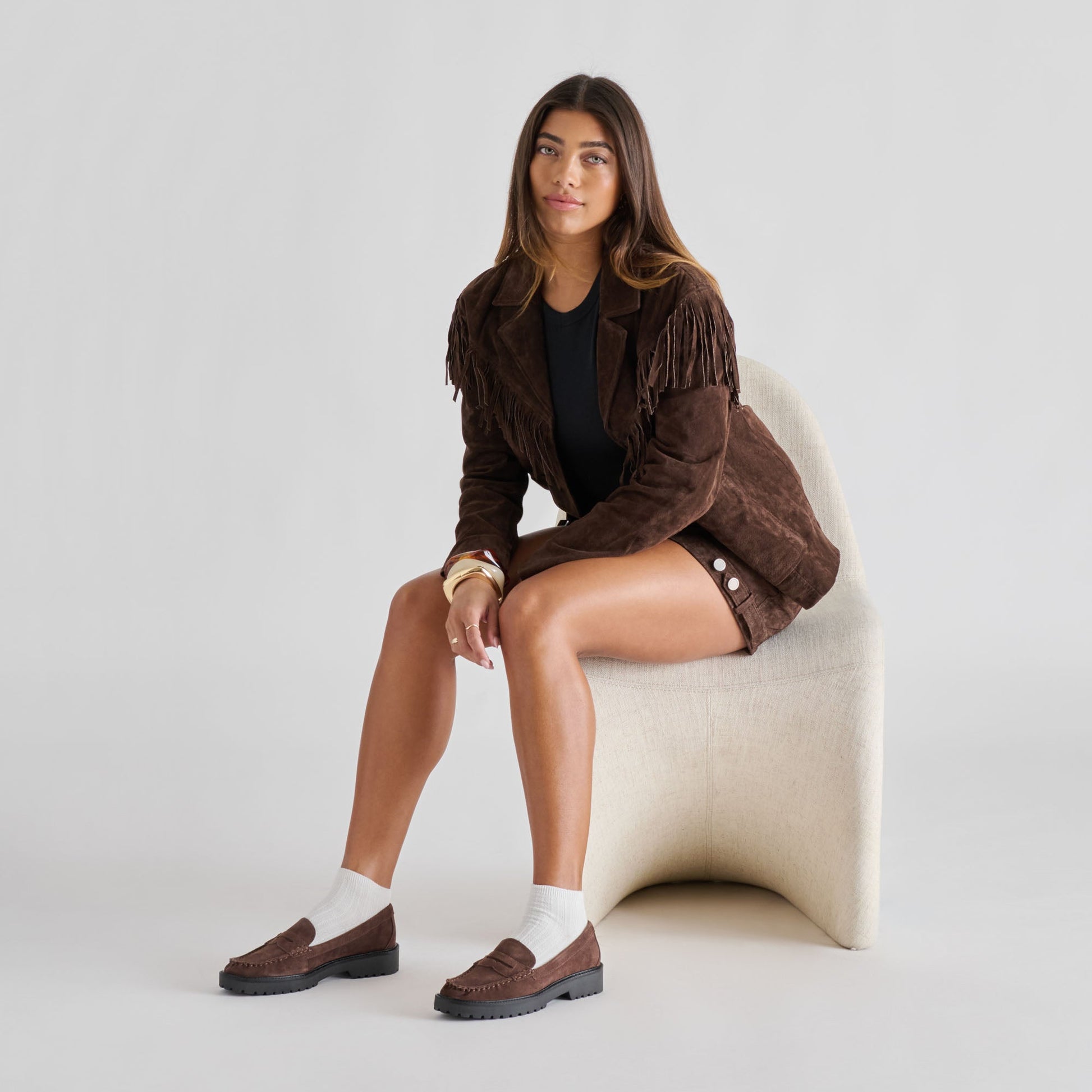 Merek Dk Brown Suede Loafers