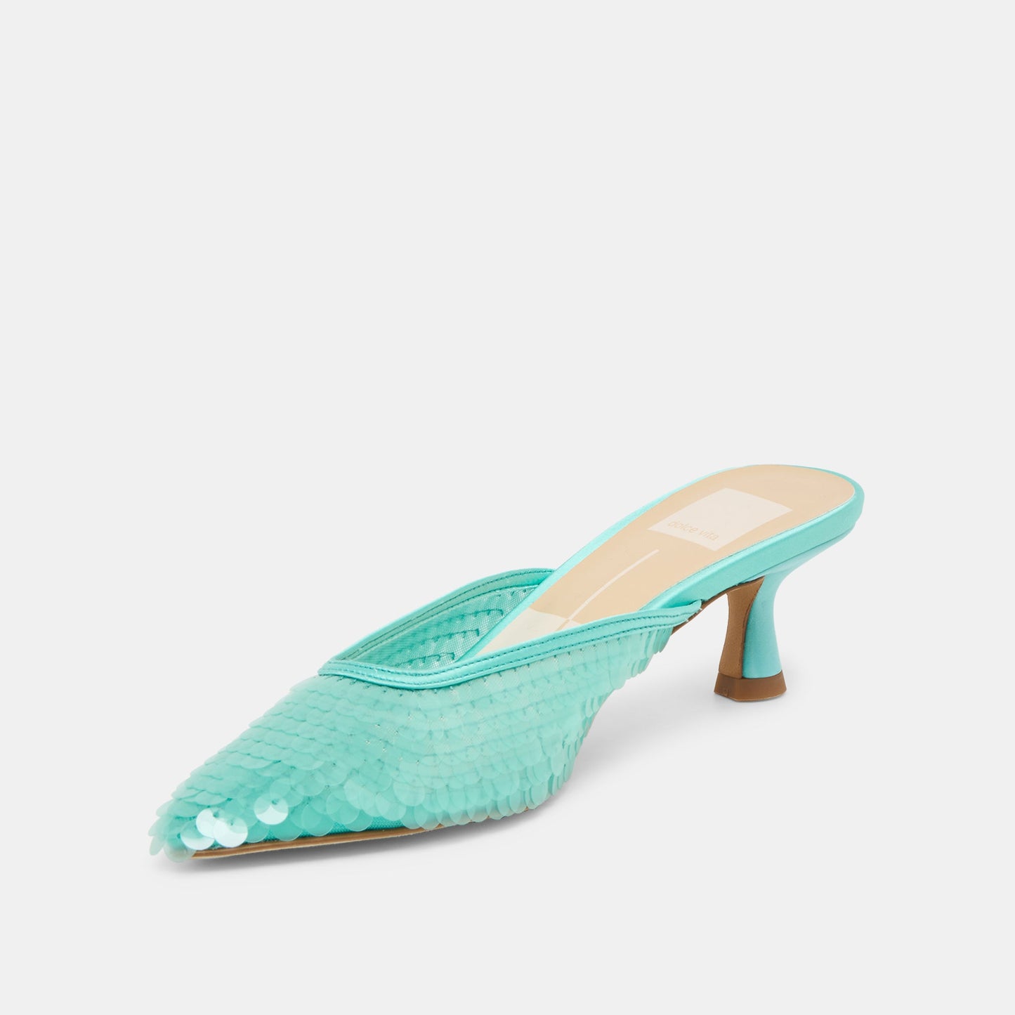 Cleo Sequin Aqua Sequin Heels