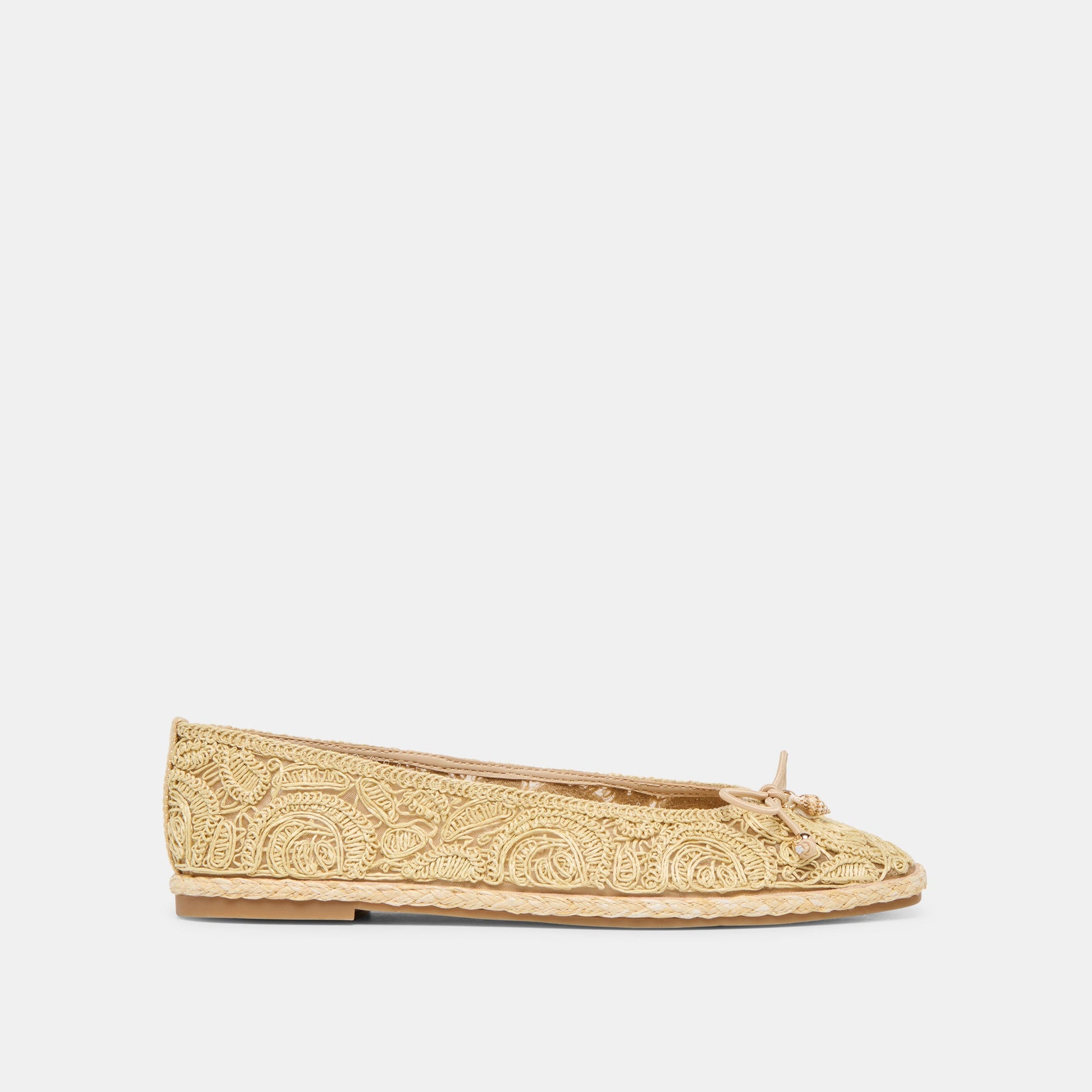 Tianna Lt Natural Raffia Lace Ballet Flats
