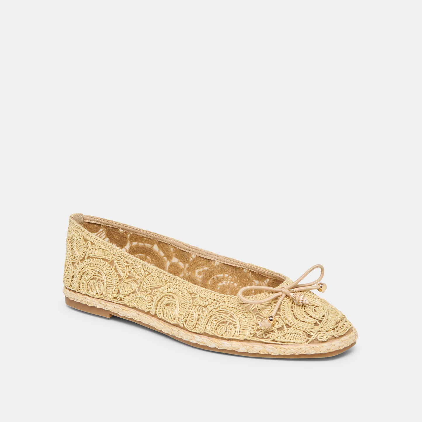 Tianna Lt Natural Raffia Lace Ballet Flats