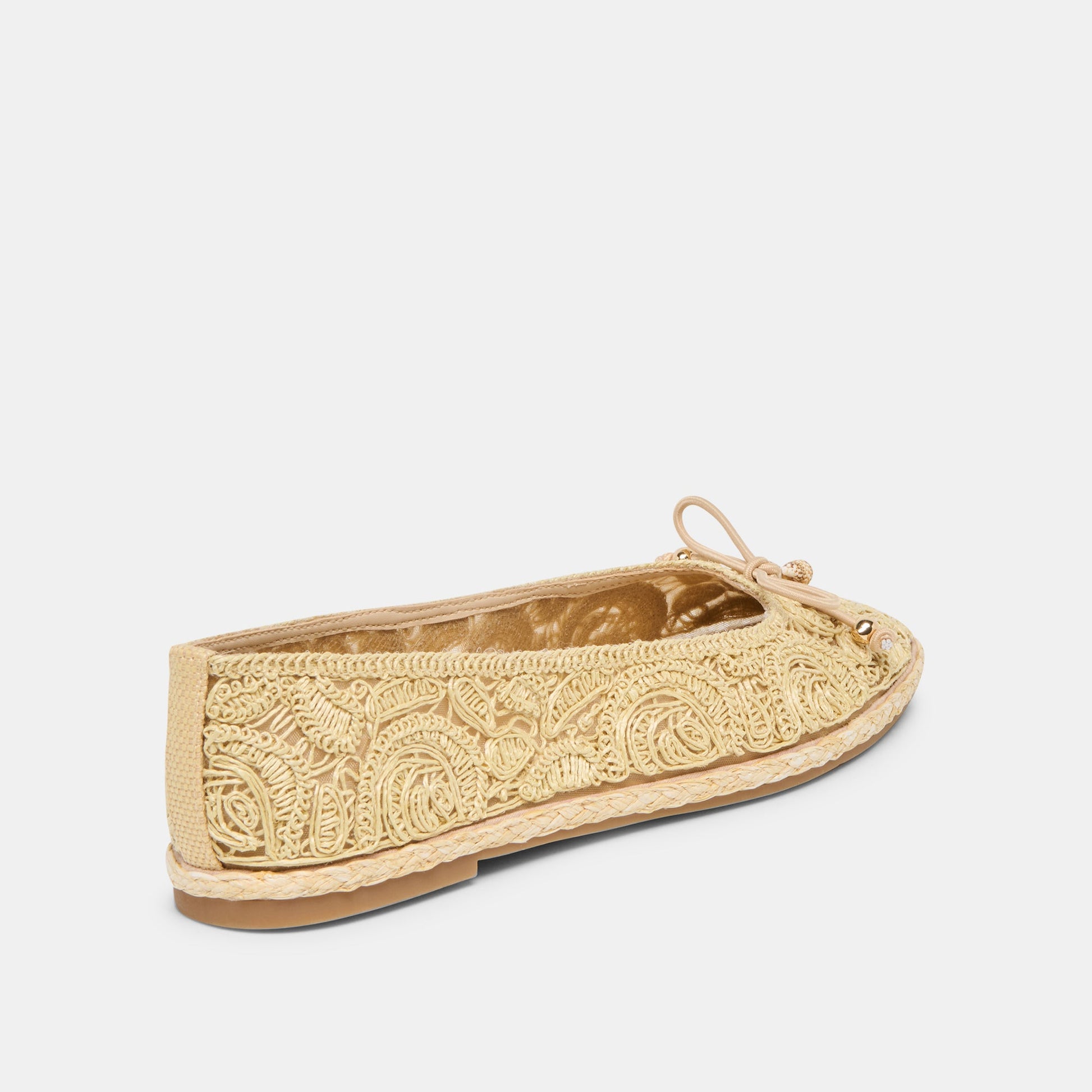 Tianna Lt Natural Raffia Lace Ballet Flats