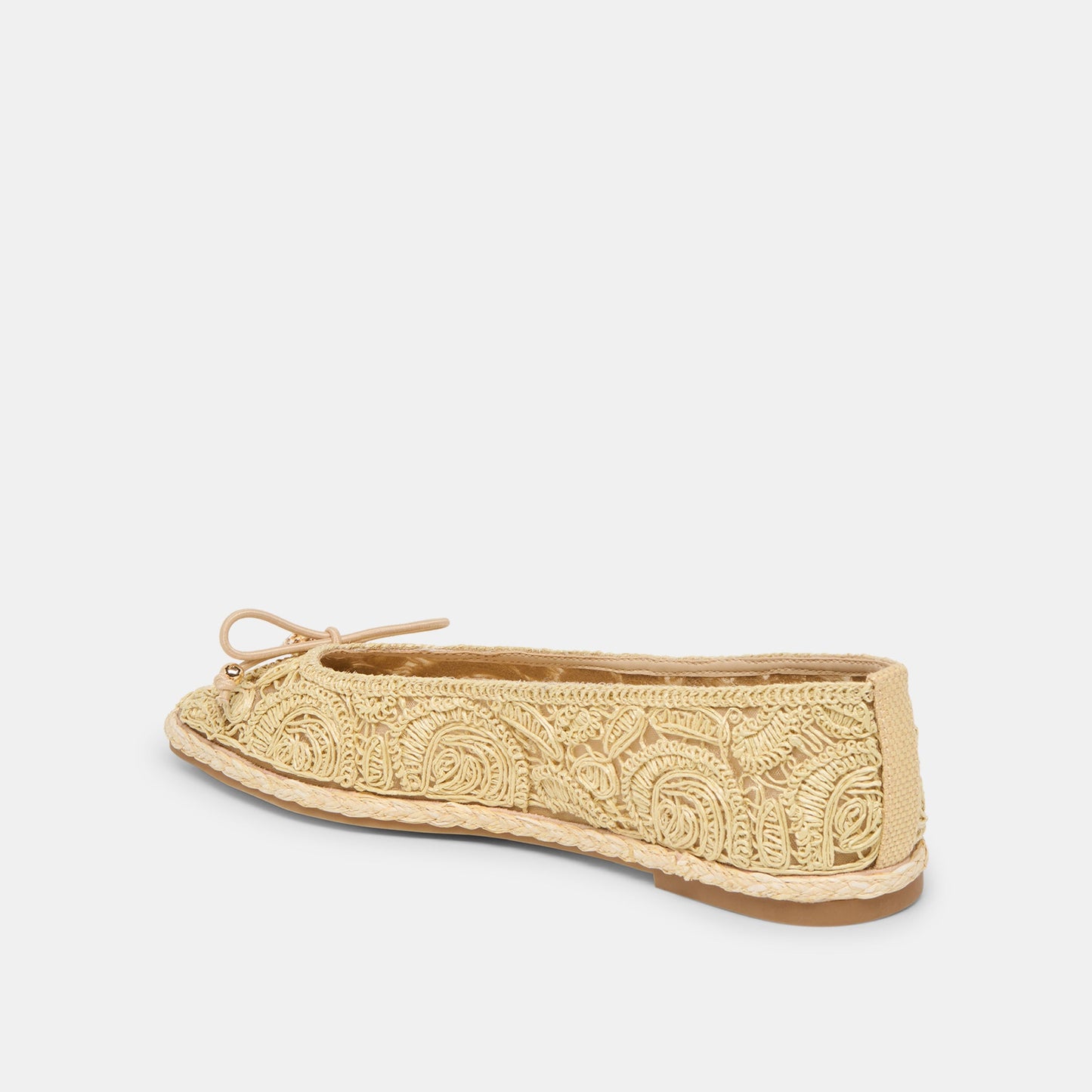Tianna Lt Natural Raffia Lace Ballet Flats