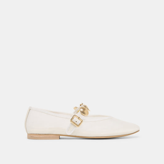 Relan Mesh White Mesh Ballet Flats