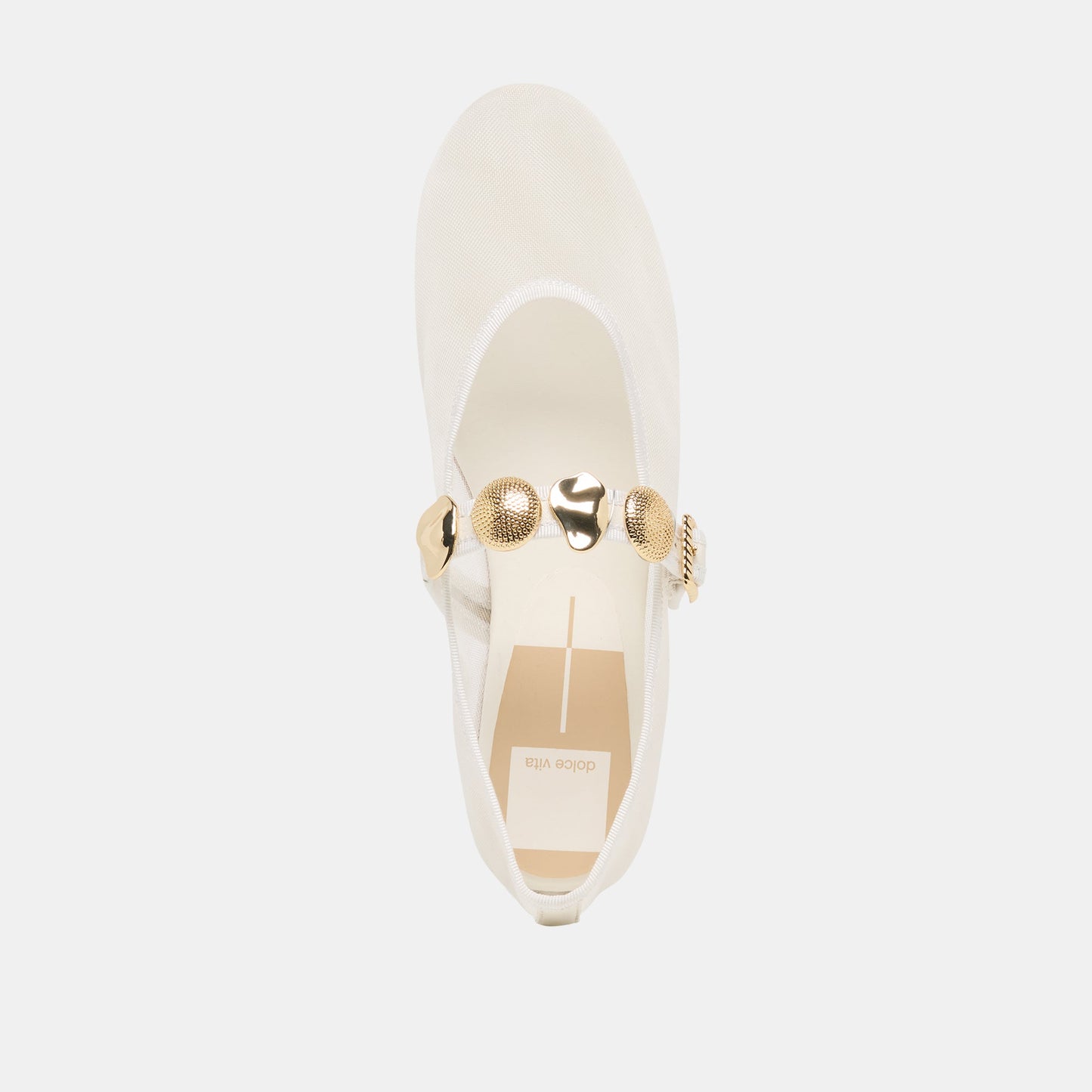 Relan Mesh White Mesh Ballet Flats