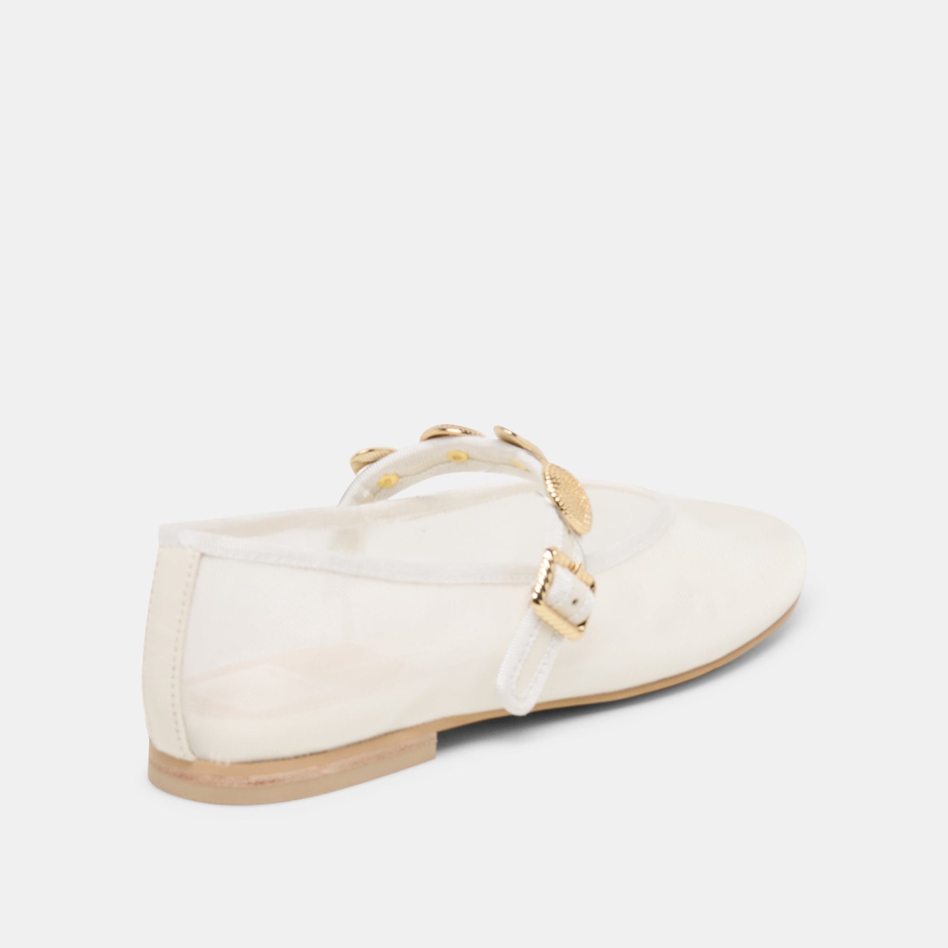 Relan Mesh White Mesh Ballet Flats