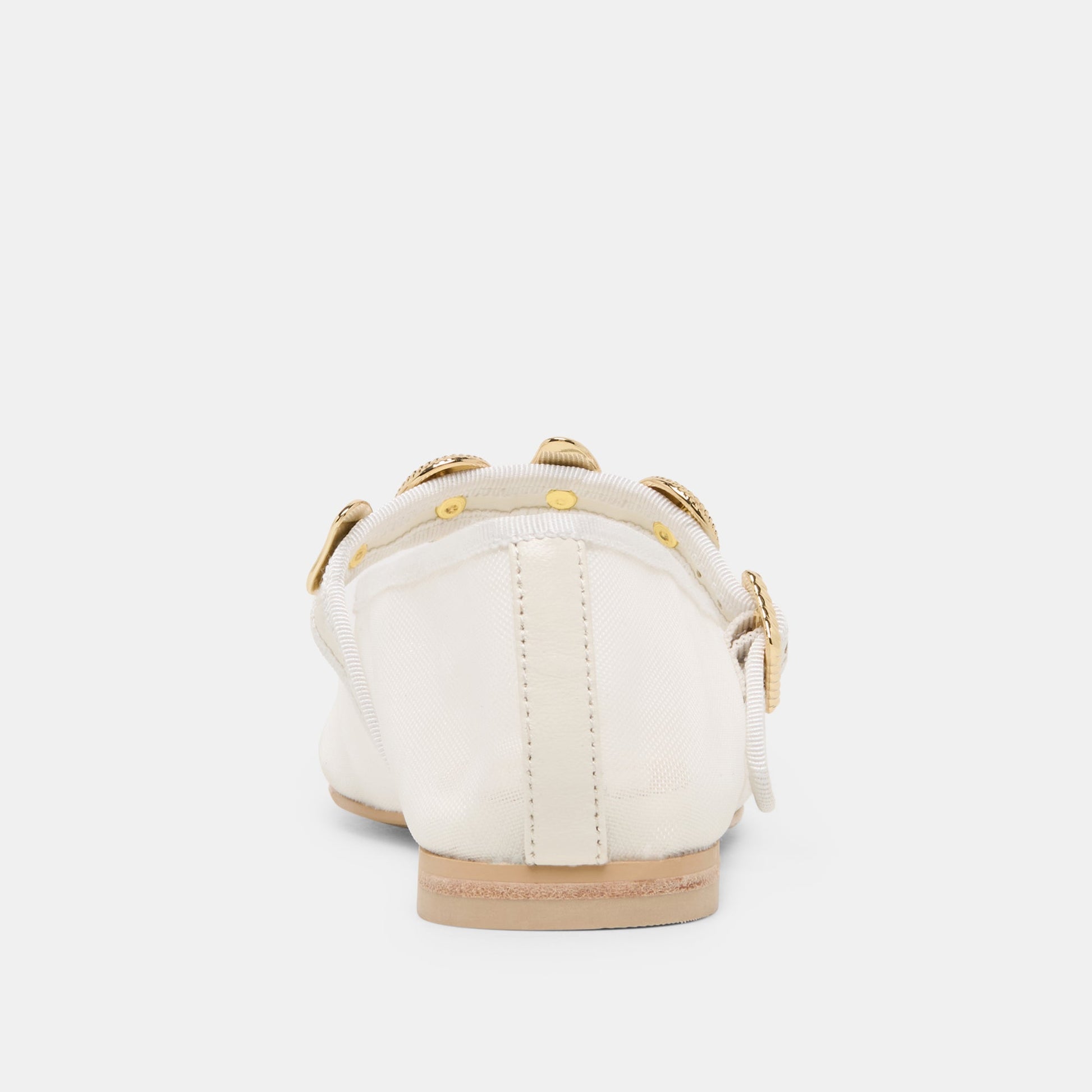 Relan Mesh White Mesh Ballet Flats