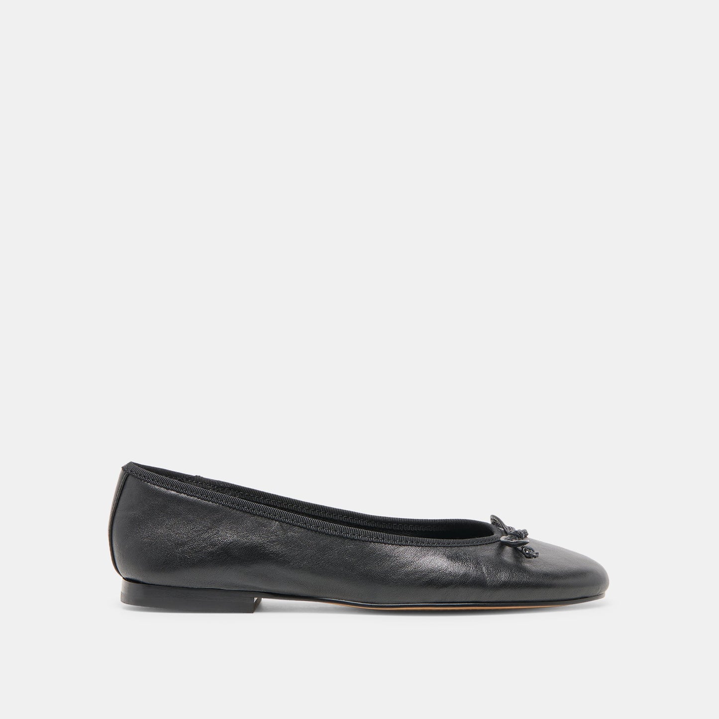 Ritla Wide Black Leather Ballet Flats