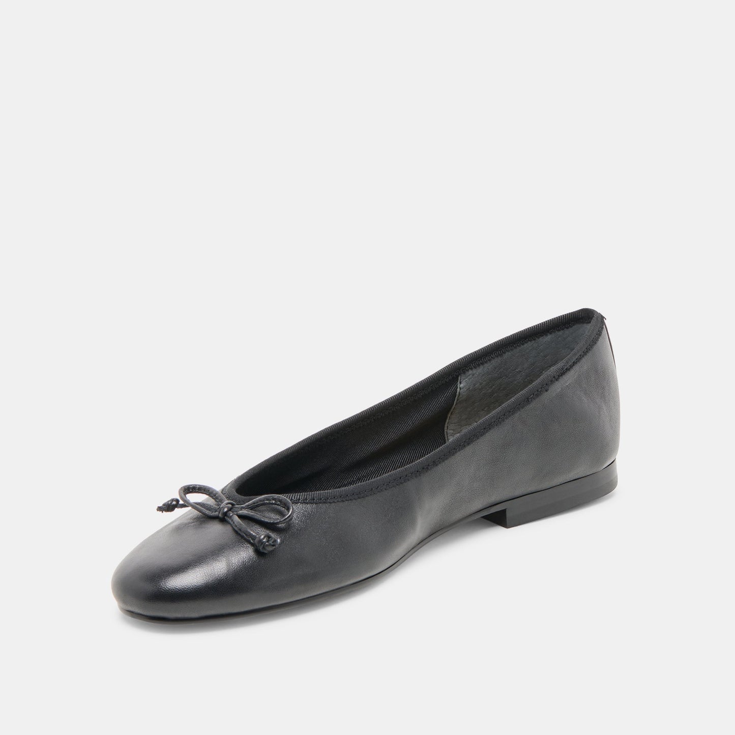 Ritla Wide Black Leather Ballet Flats