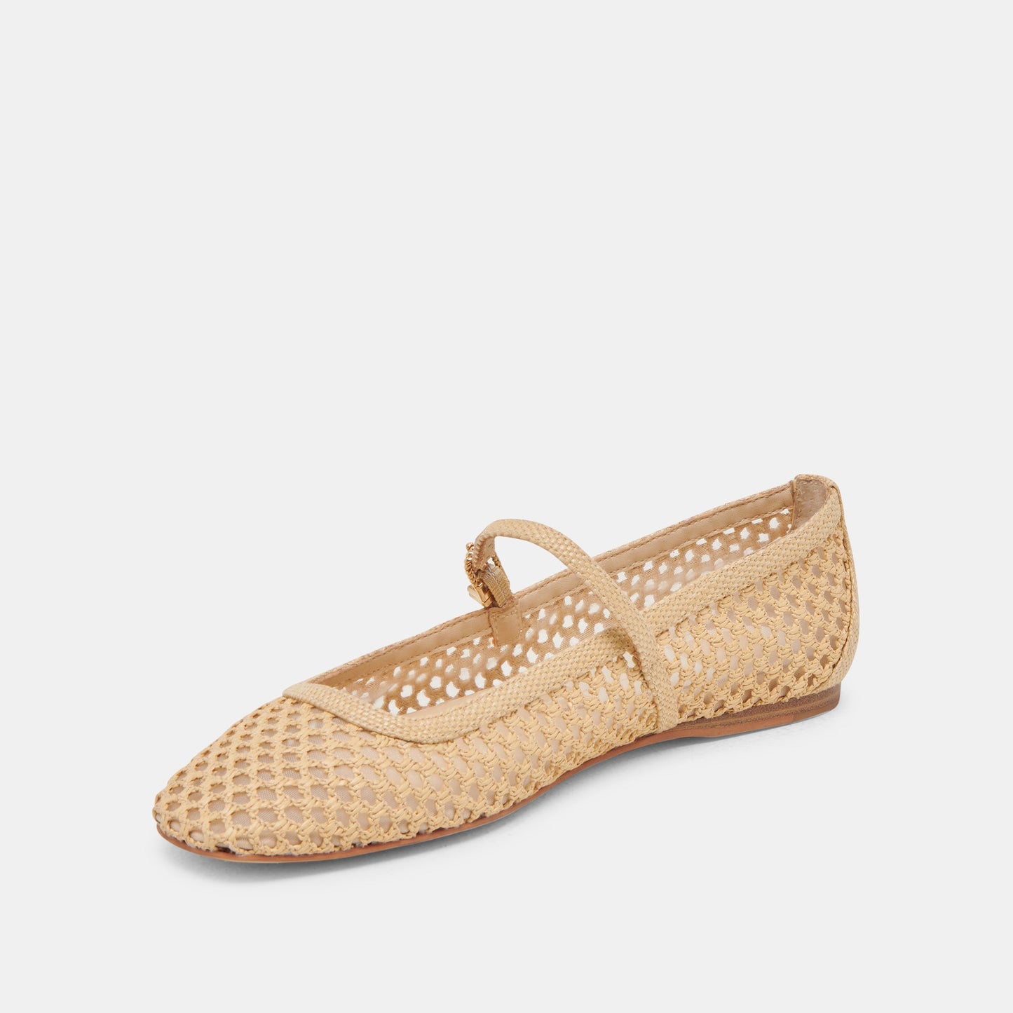 REYES WIDE BALLET FLATS LT NATURAL WOVEN RAFFIA
 – Dolce Vita
