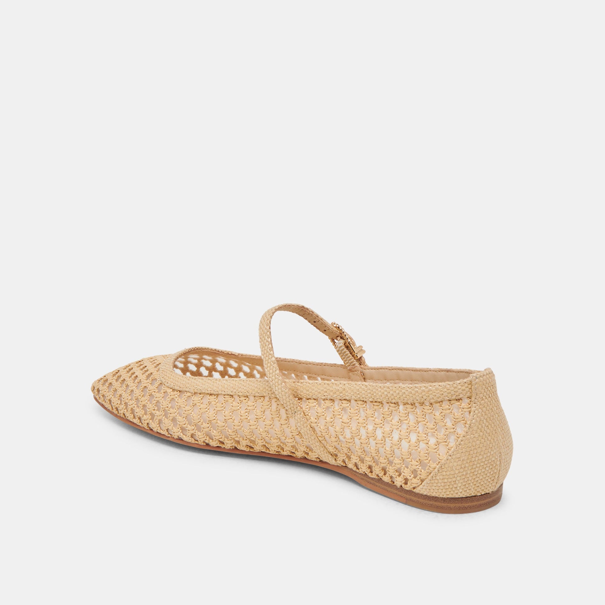 REYES WIDE BALLET FLATS LT NATURAL WOVEN RAFFIA
 – Dolce Vita