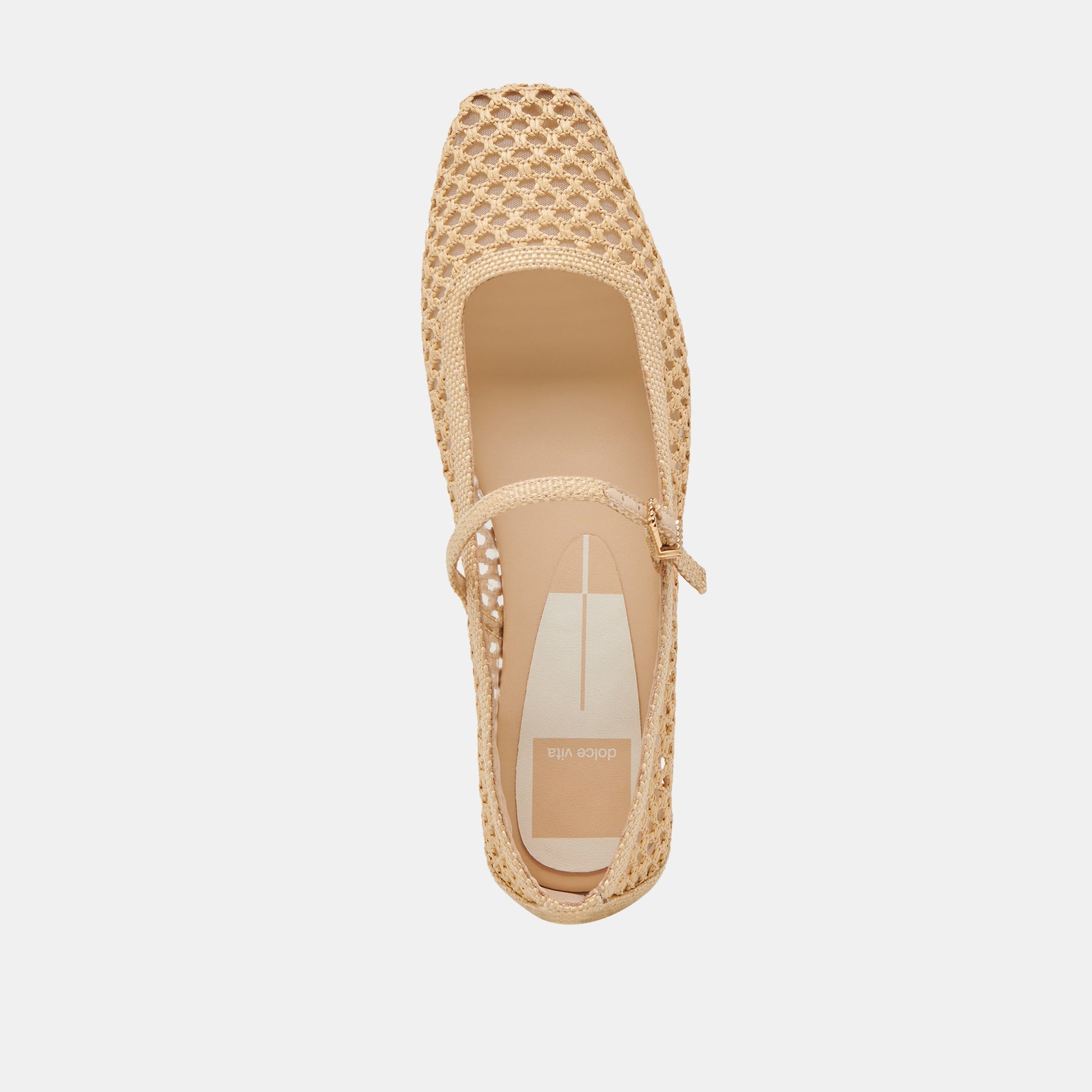 REYES WIDE BALLET FLATS LT NATURAL WOVEN RAFFIA
 – Dolce Vita