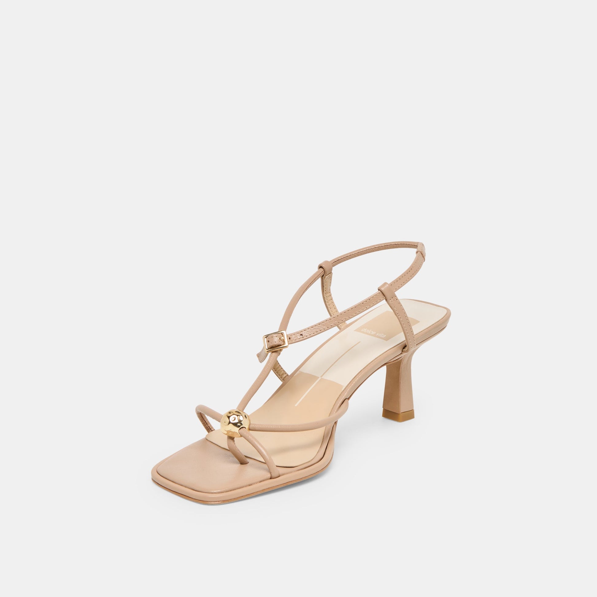 Manji Wide Light Tan Leather Heels