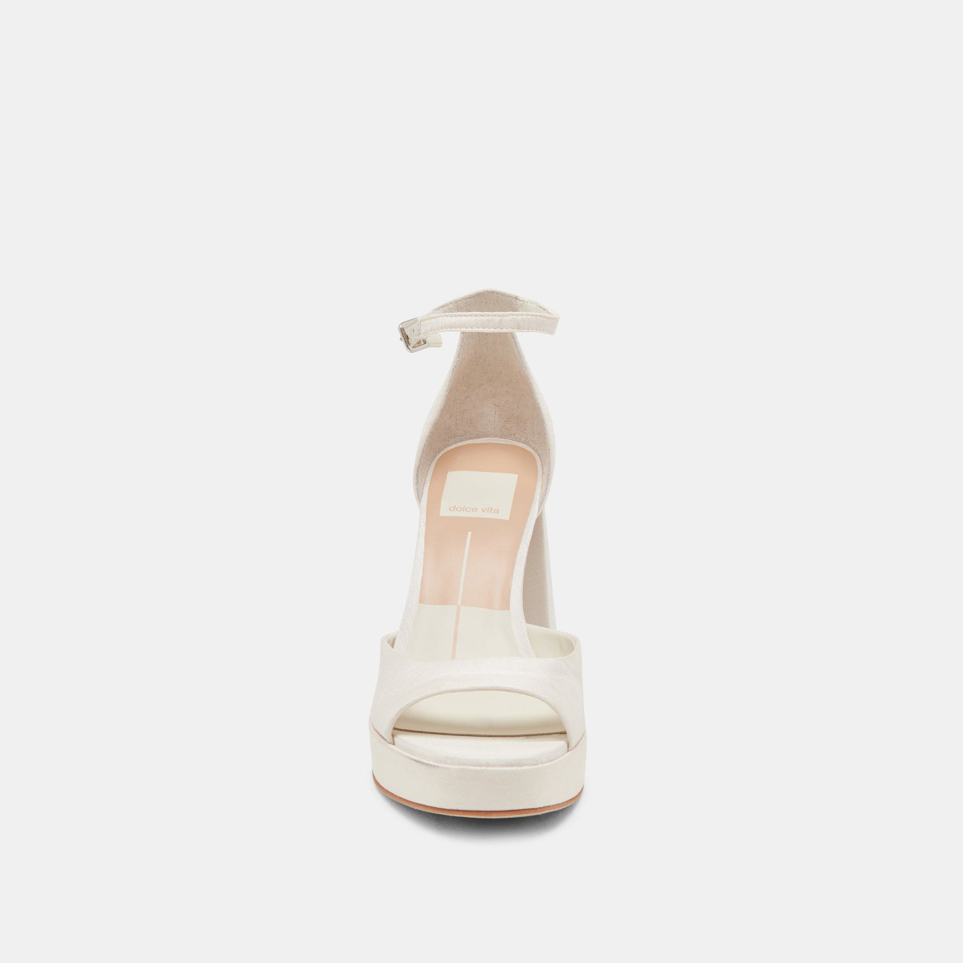 PANDRO WIDE HEELS WHITE SATIN
 – Dolce Vita