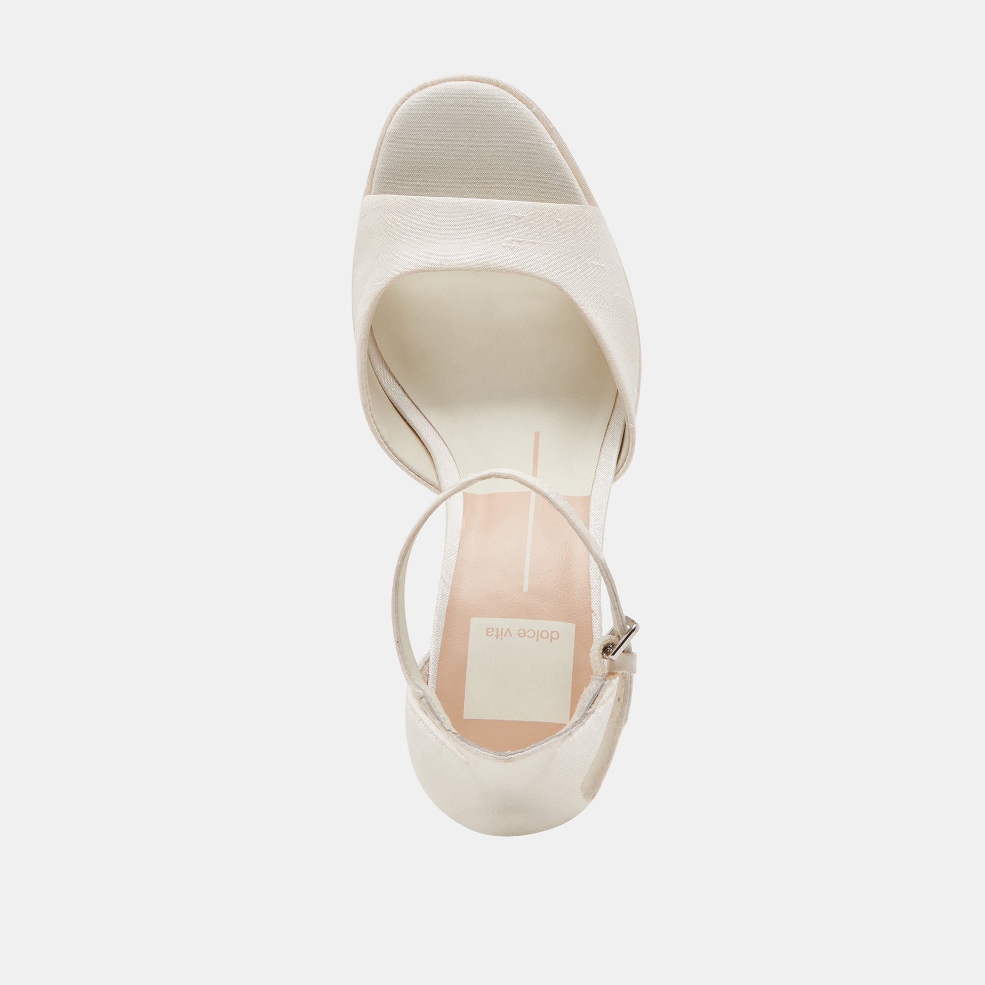 PANDRO WIDE HEELS WHITE SATIN
 – Dolce Vita