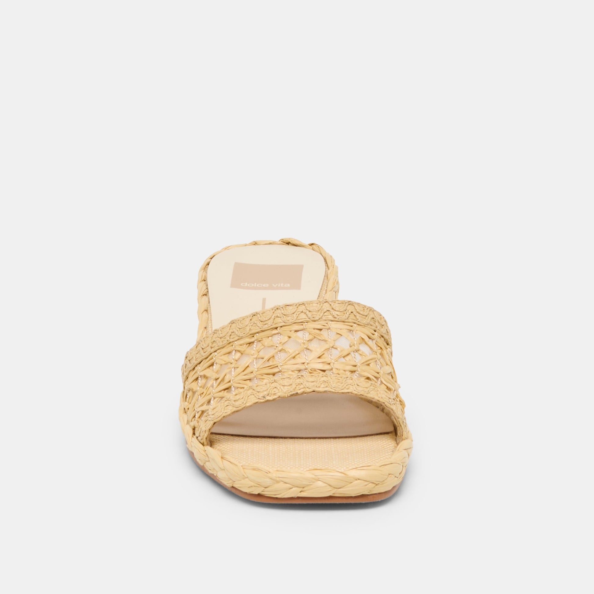 Dixi Wide Lt Natural Cross Hatch Raffia Sandals