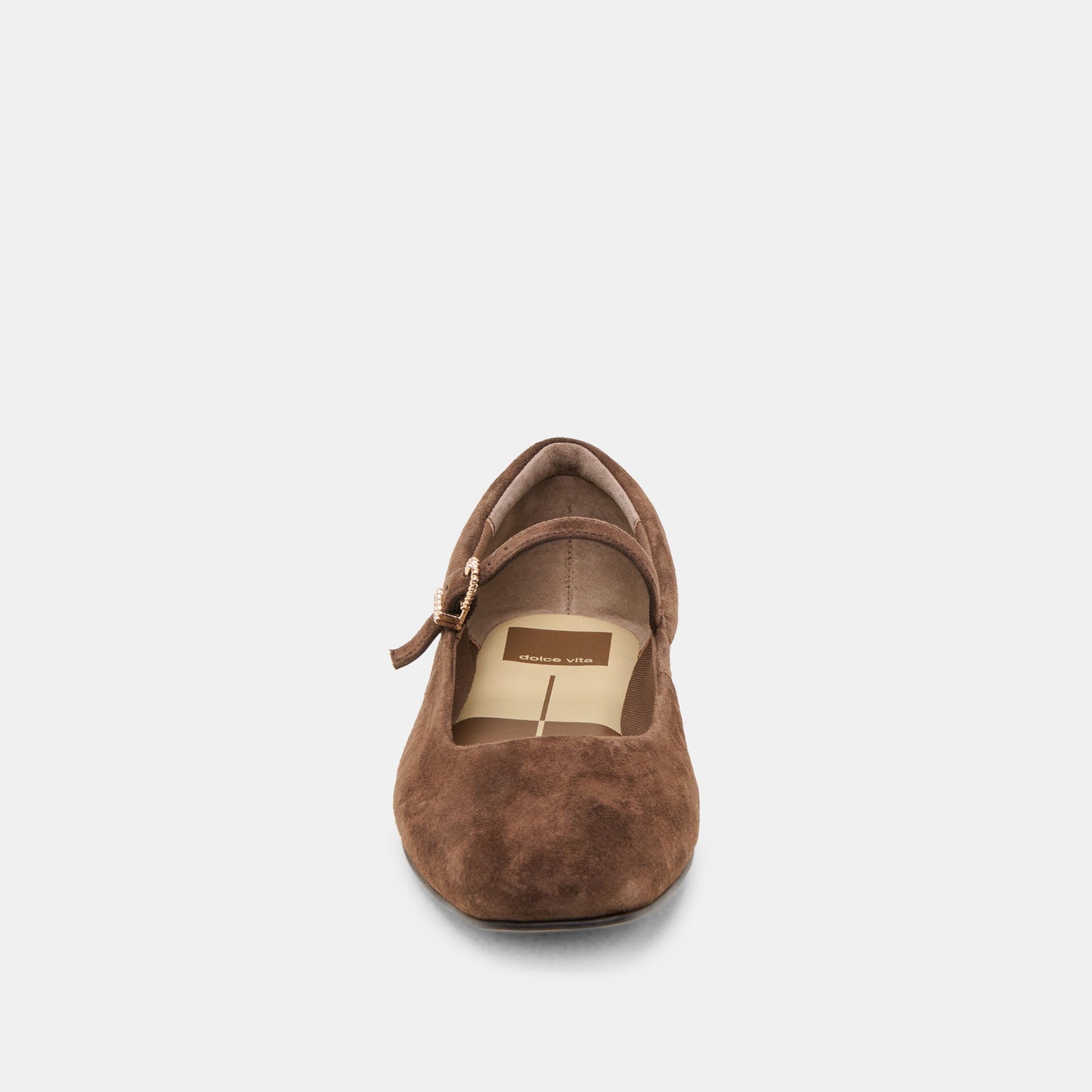 Reyes Wide Dk Brown Suede Ballet Flats