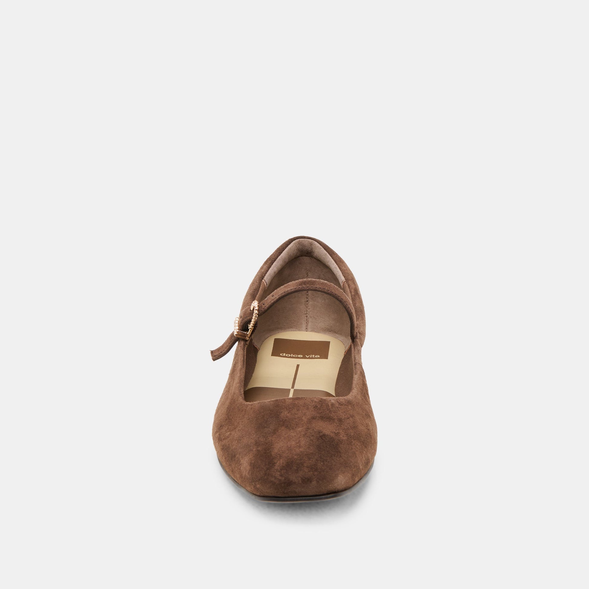 Reyes Wide Dk Brown Suede Ballet Flats