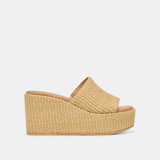 Joclyn Wide Lt Natural Raffia Wedges