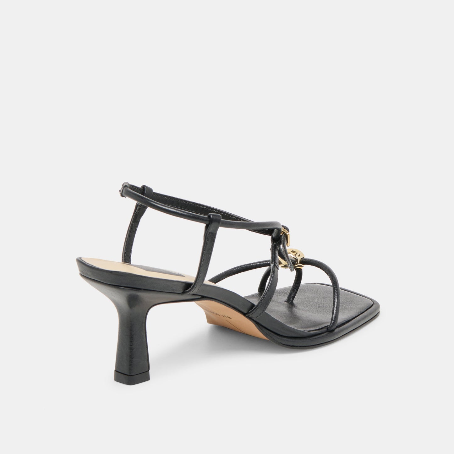 Manji Wide Black Leather Heels