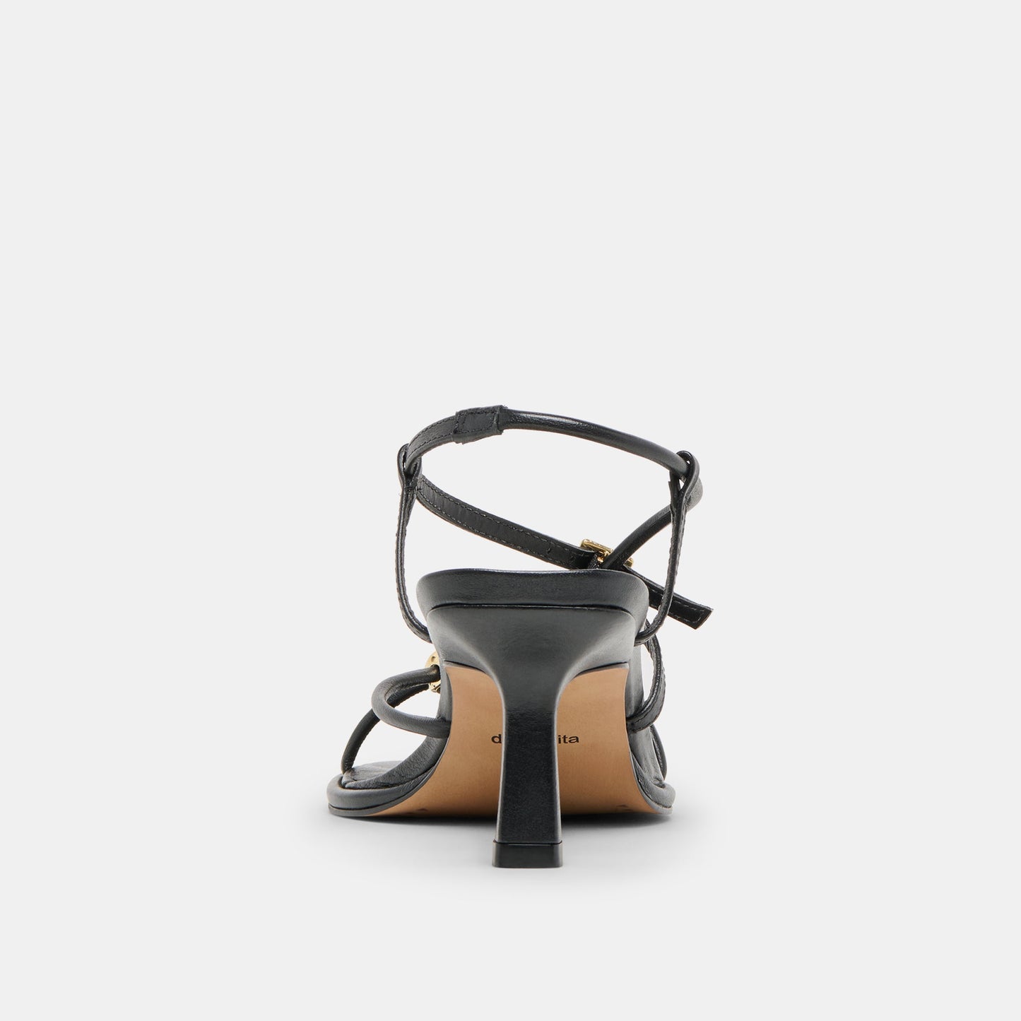 Manji Wide Black Leather Heels