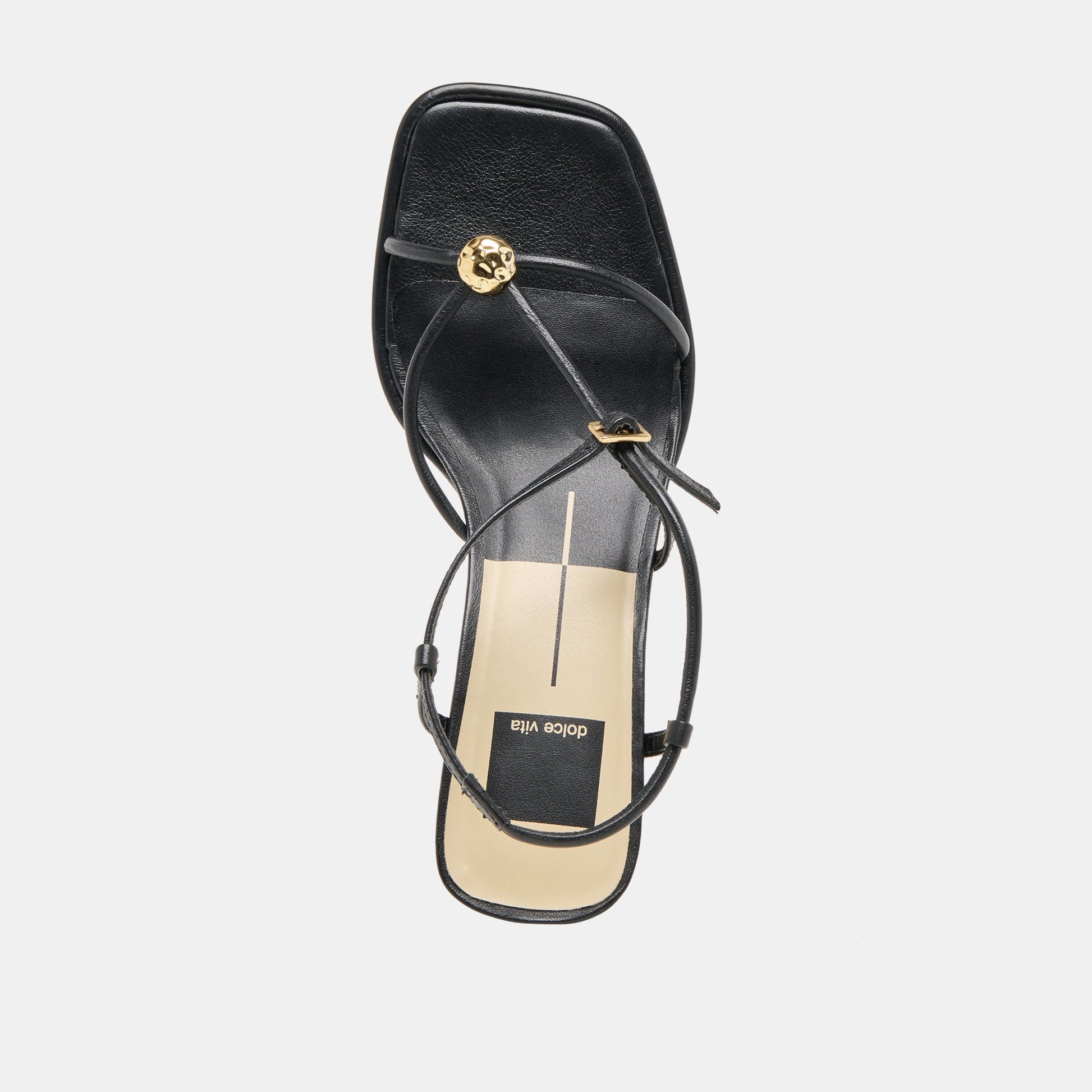 Manji Wide Black Leather Heels
