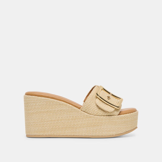 Jilian Wide Lt Natural Raffia Wedges